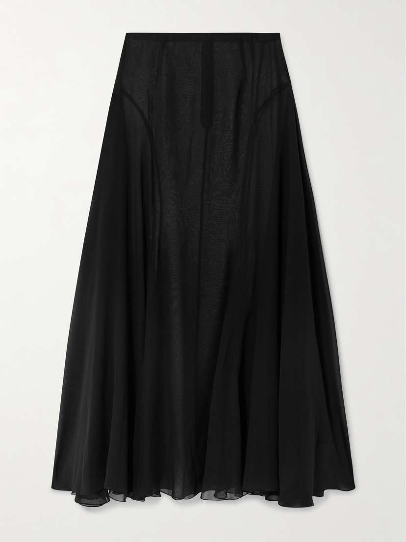 Sharon Wauchob Jay Asymmetric Pleated Silk-voile Skirt