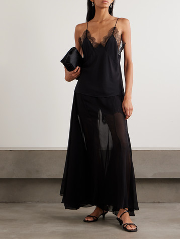 SHARON WAUCHOB Jay asymmetric pleated silk-voile skirt