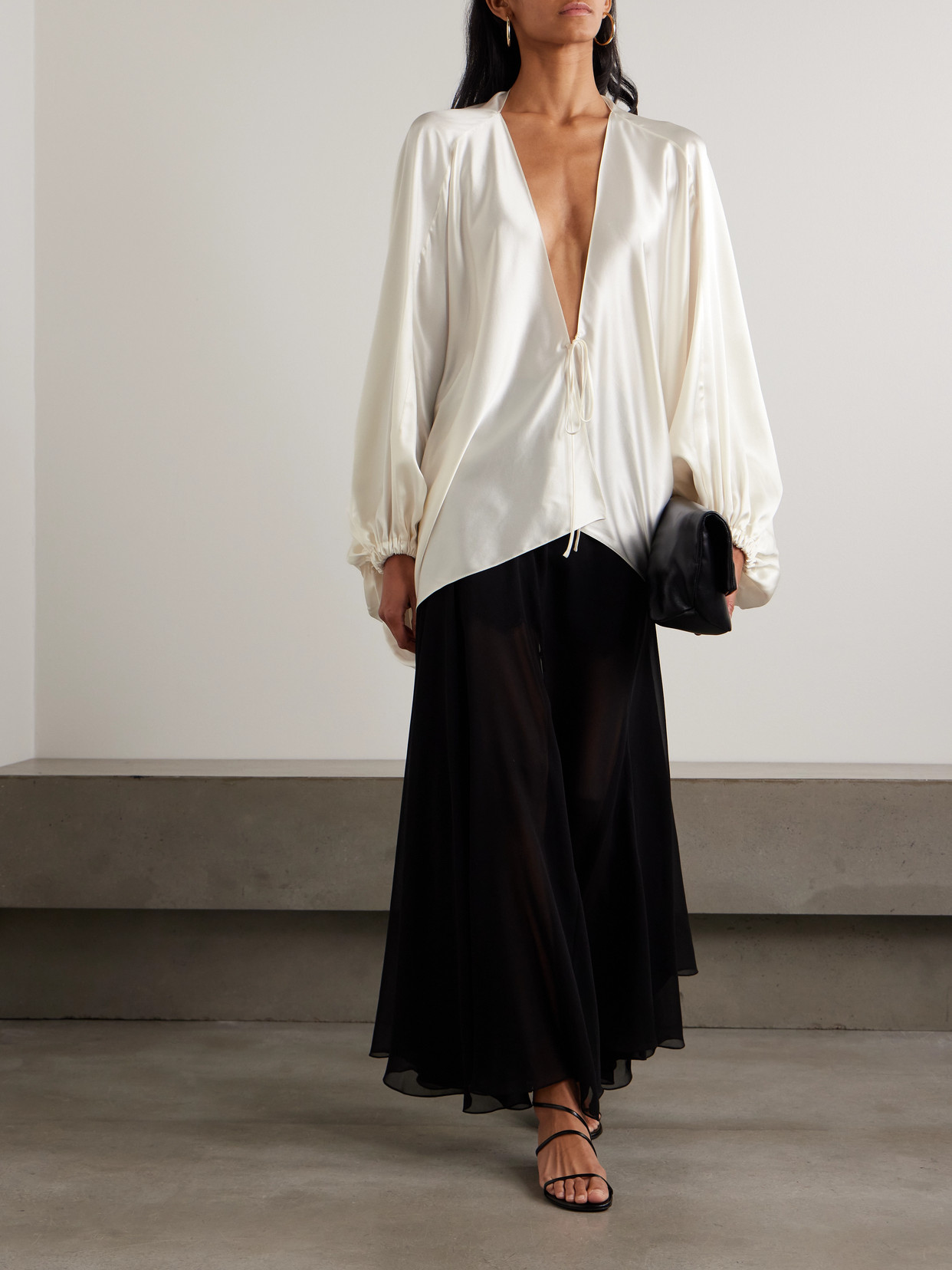 Sharon Wauchob Cul Oversized Silk-satin Blouse In White