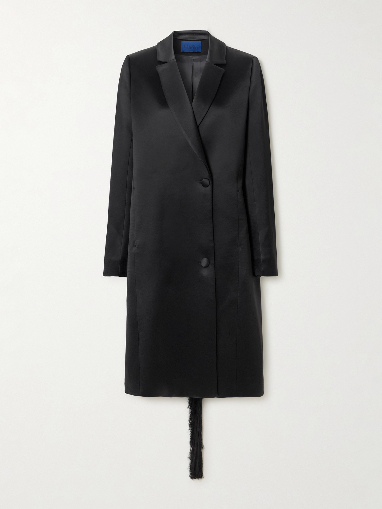 Sharon Wauchob Kara Double-breasted Duchesse-satin Jacket In Black