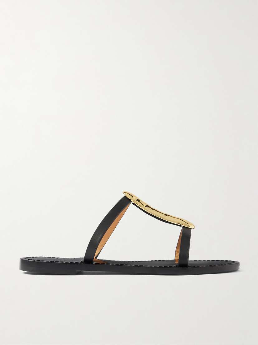 AMANU The Sahara Gold-tone And Leather Sandals