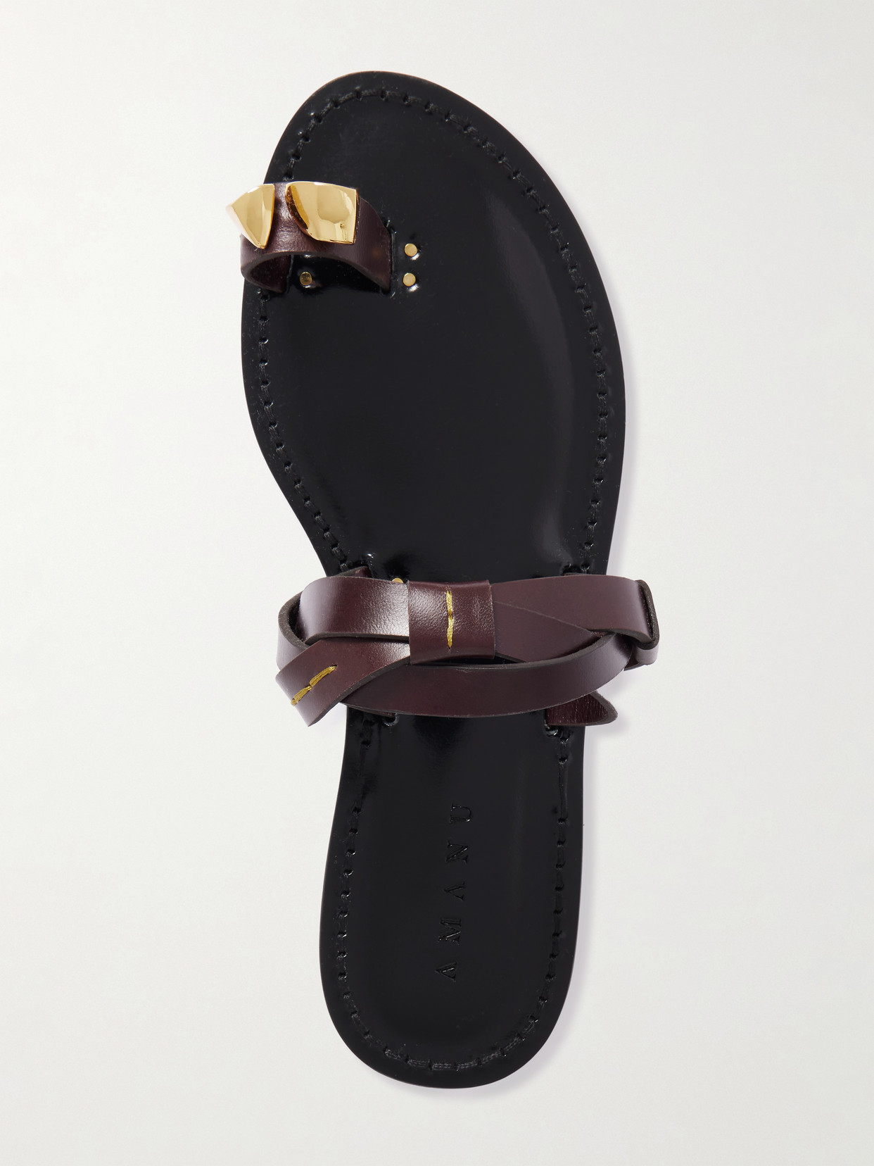 Amanu The Lagos Embellished Woven Leather Sandals In Multi