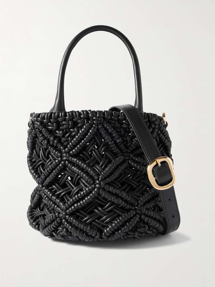AMANU The Zanzibar Woven Leather Shoulder Bag
