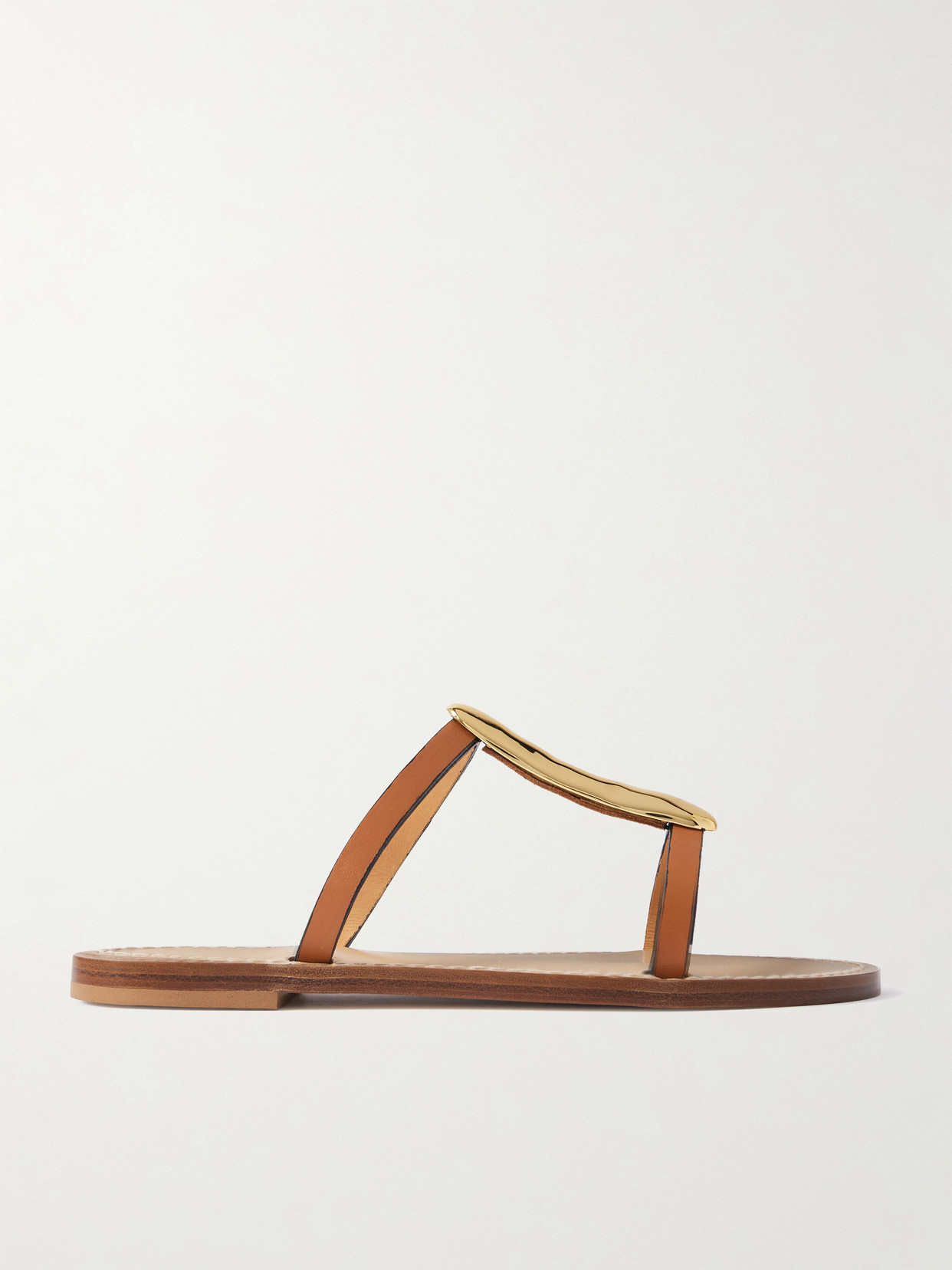 Amanu The Sahara Gold-tone And Leather Sandals In Animal Print