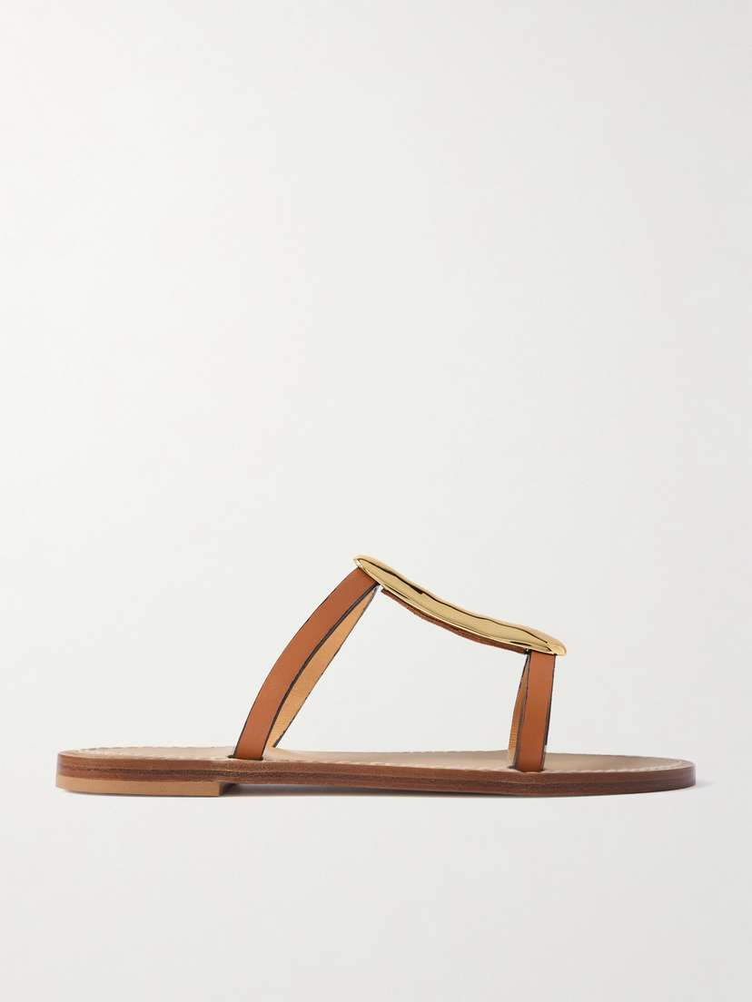 AMANU The Sahara Gold-tone And Leather Sandals