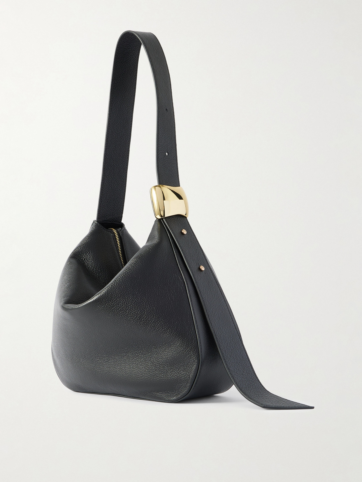 Amanu The Zambia Embellished Textured-leather Shoulder Bag In Black