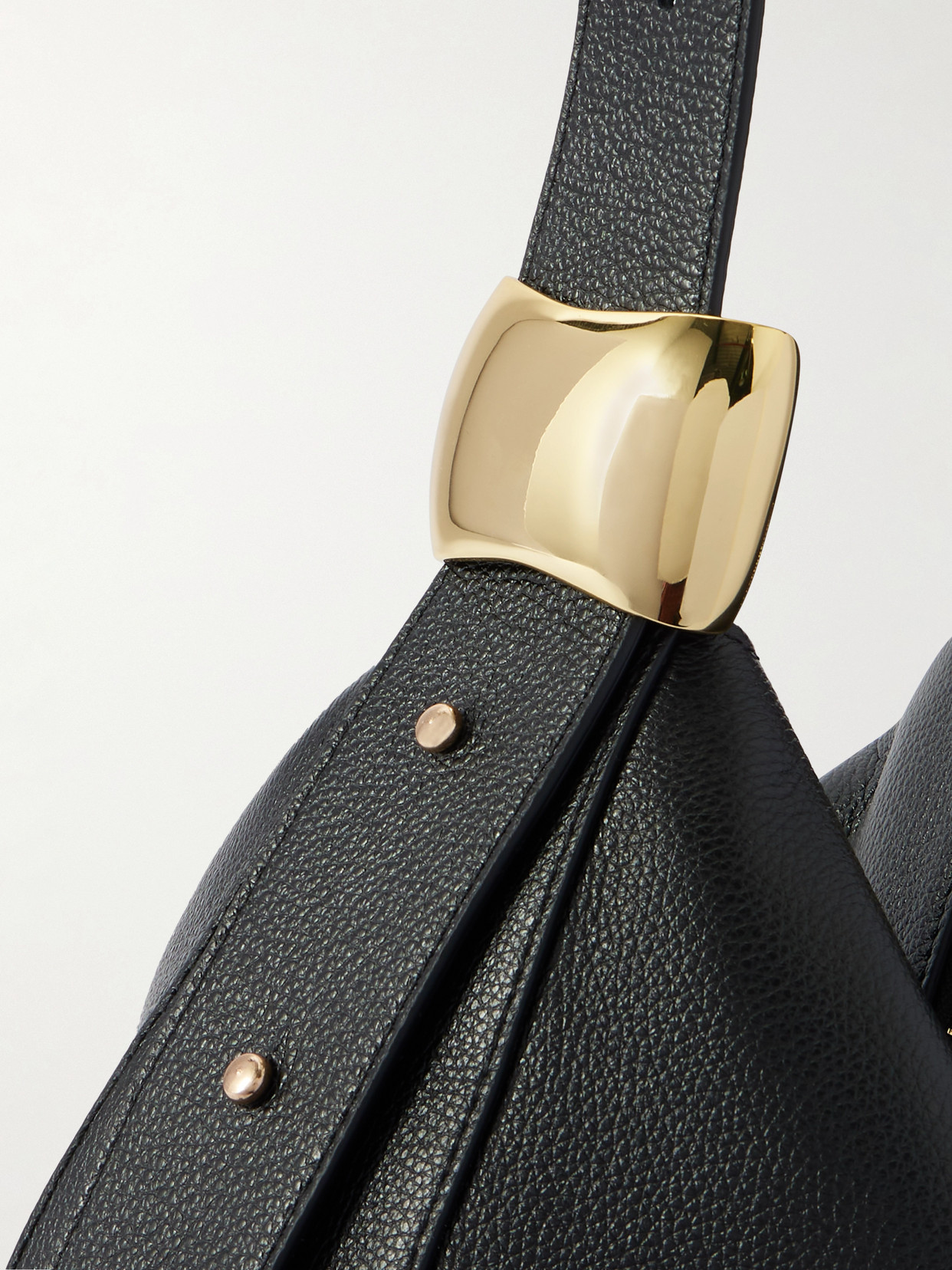 Amanu The Zambia Embellished Textured-leather Shoulder Bag In Black