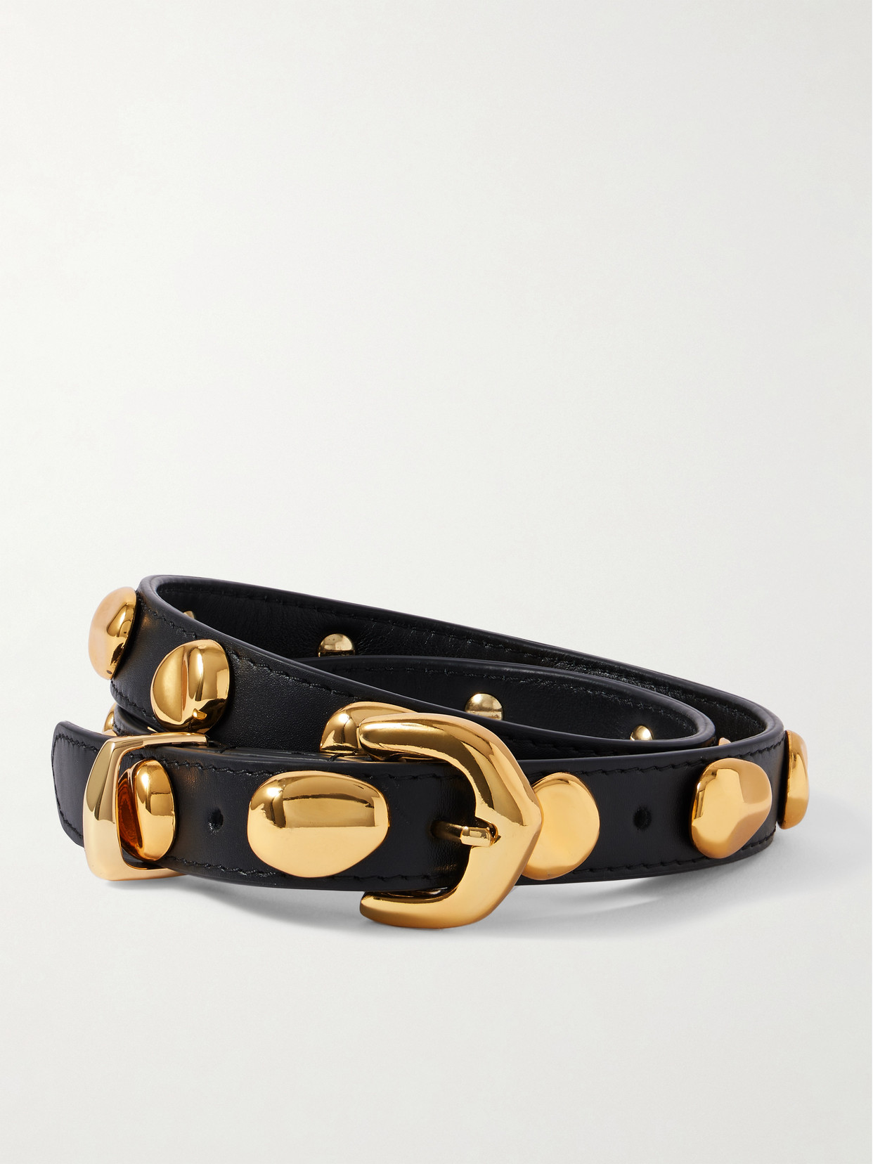 Amanu The Vaal Embellished Leather Belt In Black