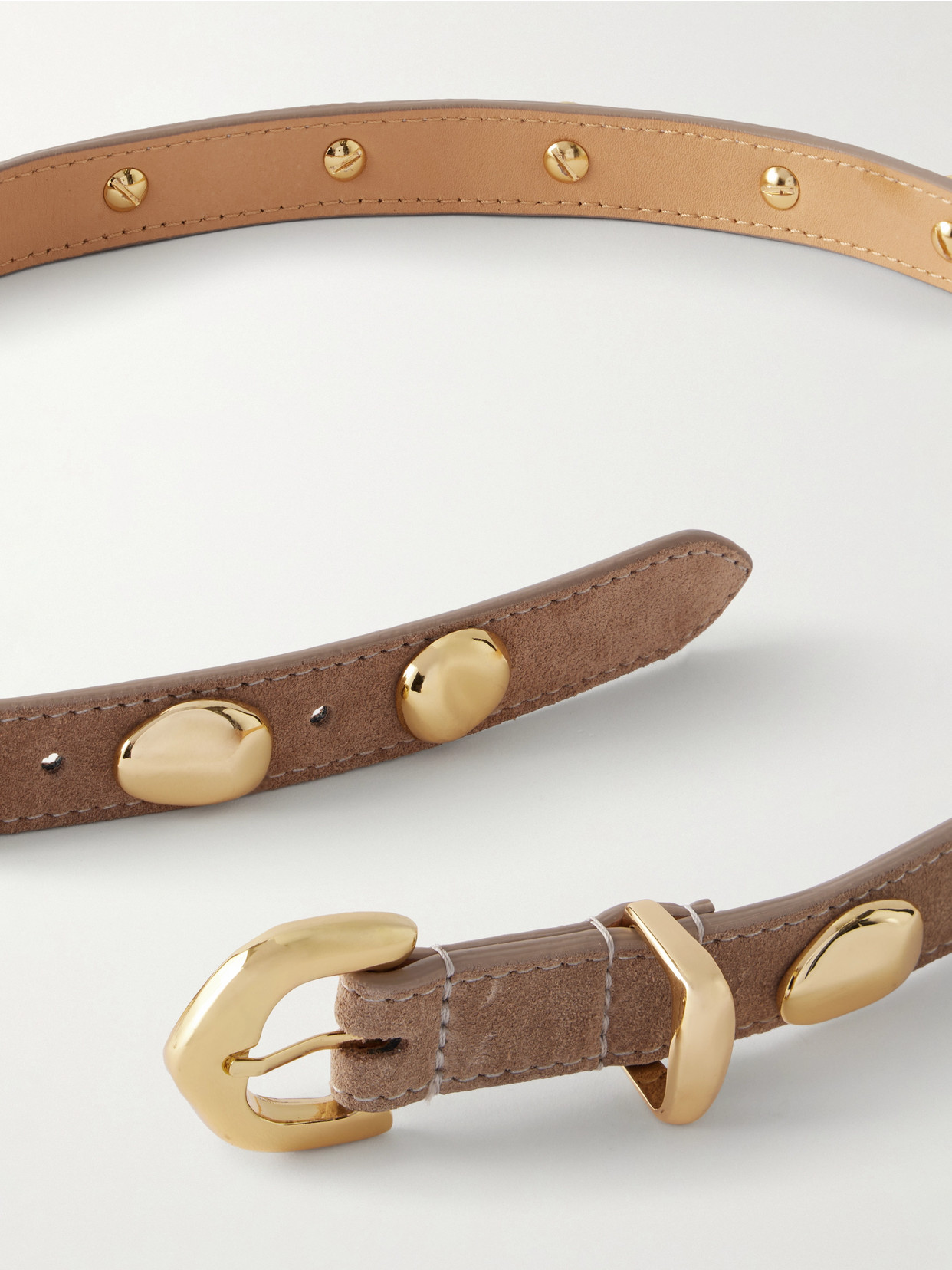 Amanu The Vaal Studded Suede Belt In Neutral