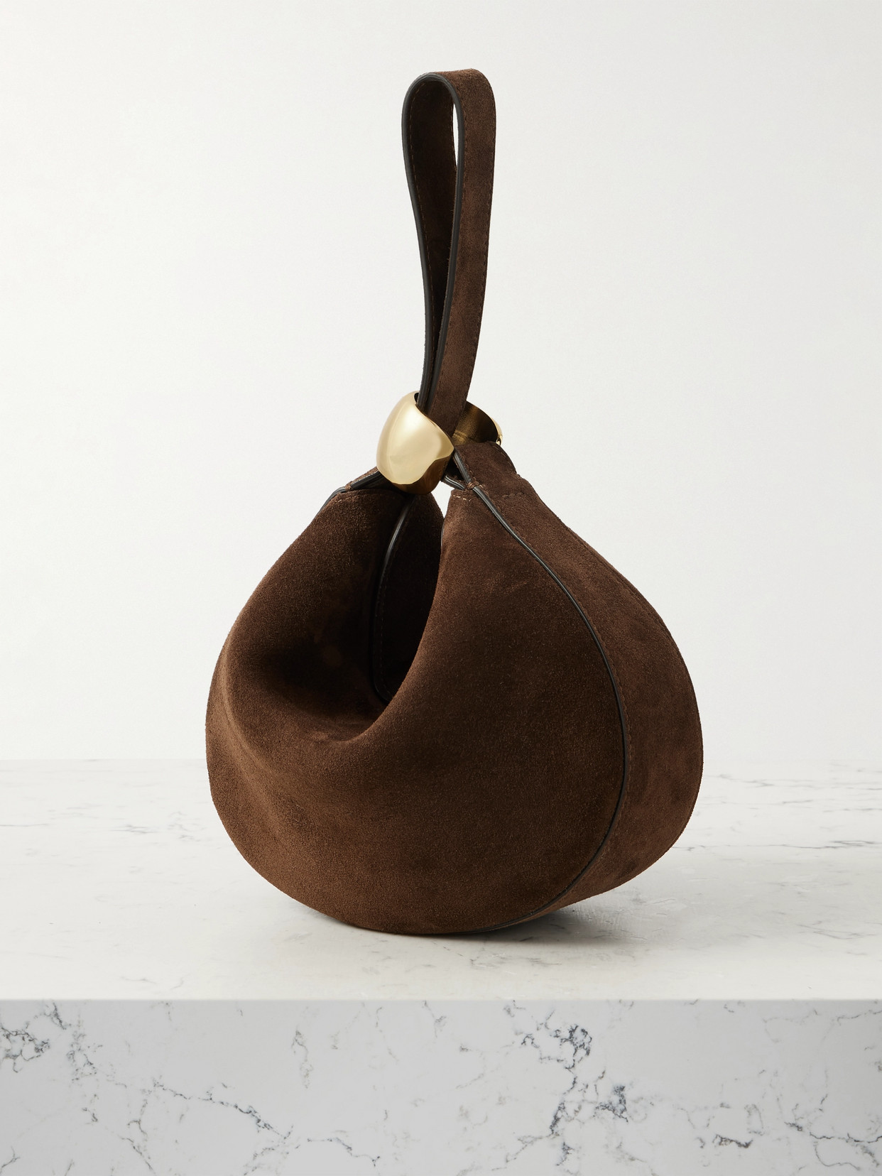 Amanu The Zambia Embellished Suede Tote In Brown