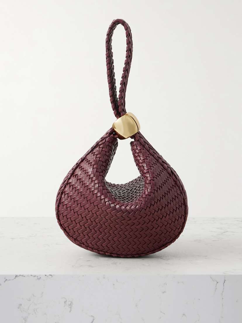AMANU The Zambia Embellished Woven Leather Tote