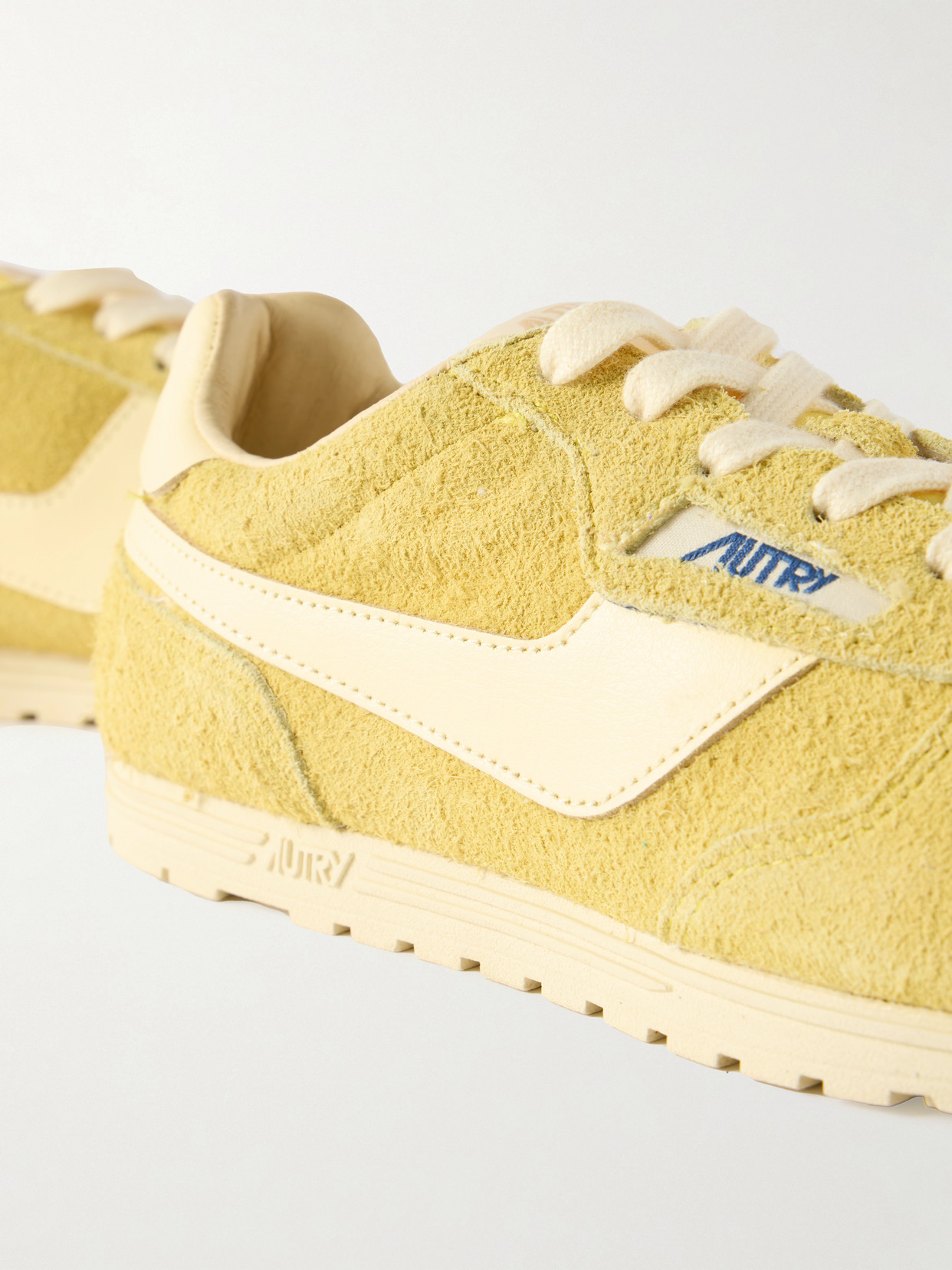 Windspin Leather-Trimmed Suede Sneaklers