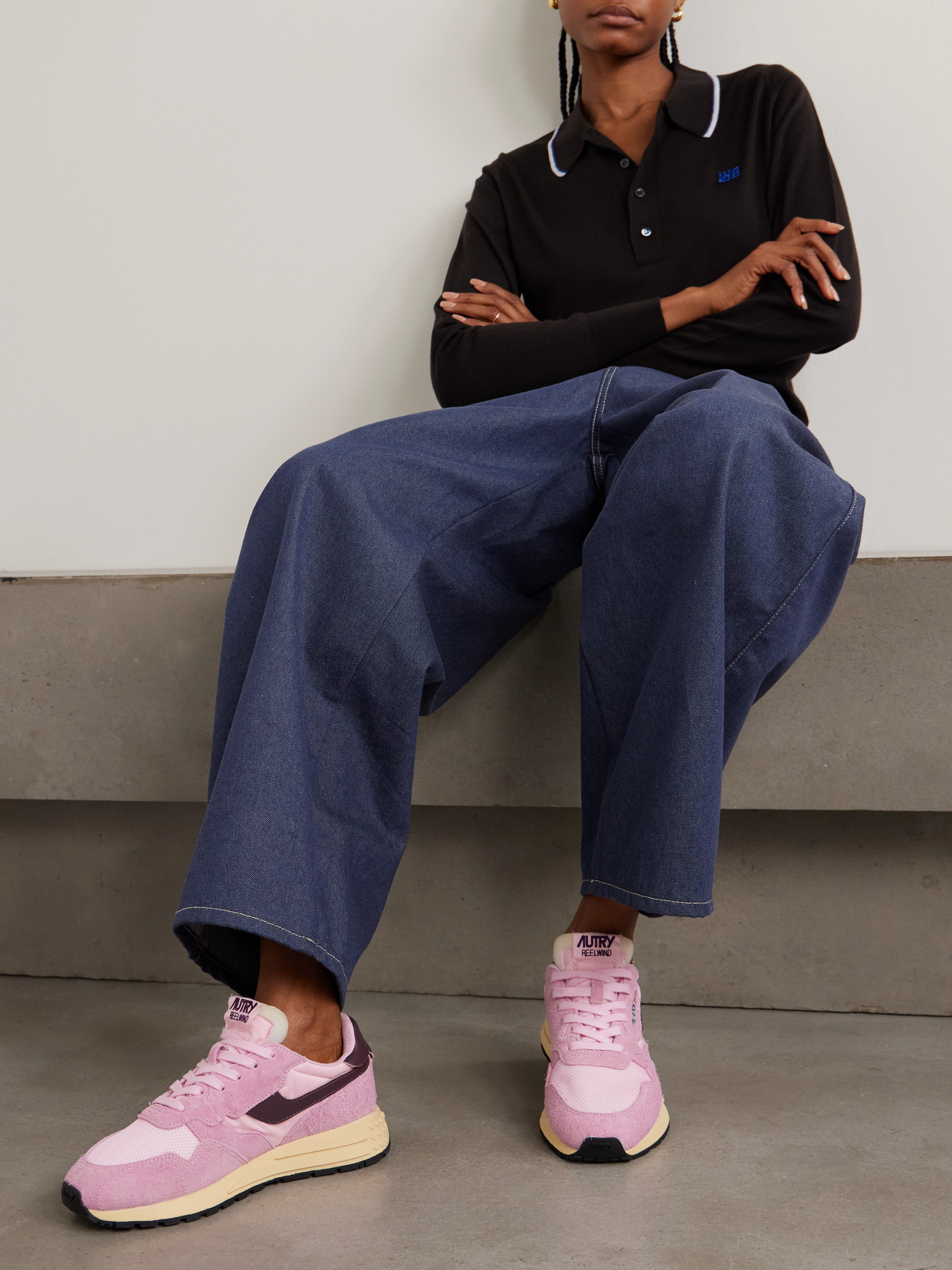 Reelwind Leather-Trimmed Suede And Sneakers