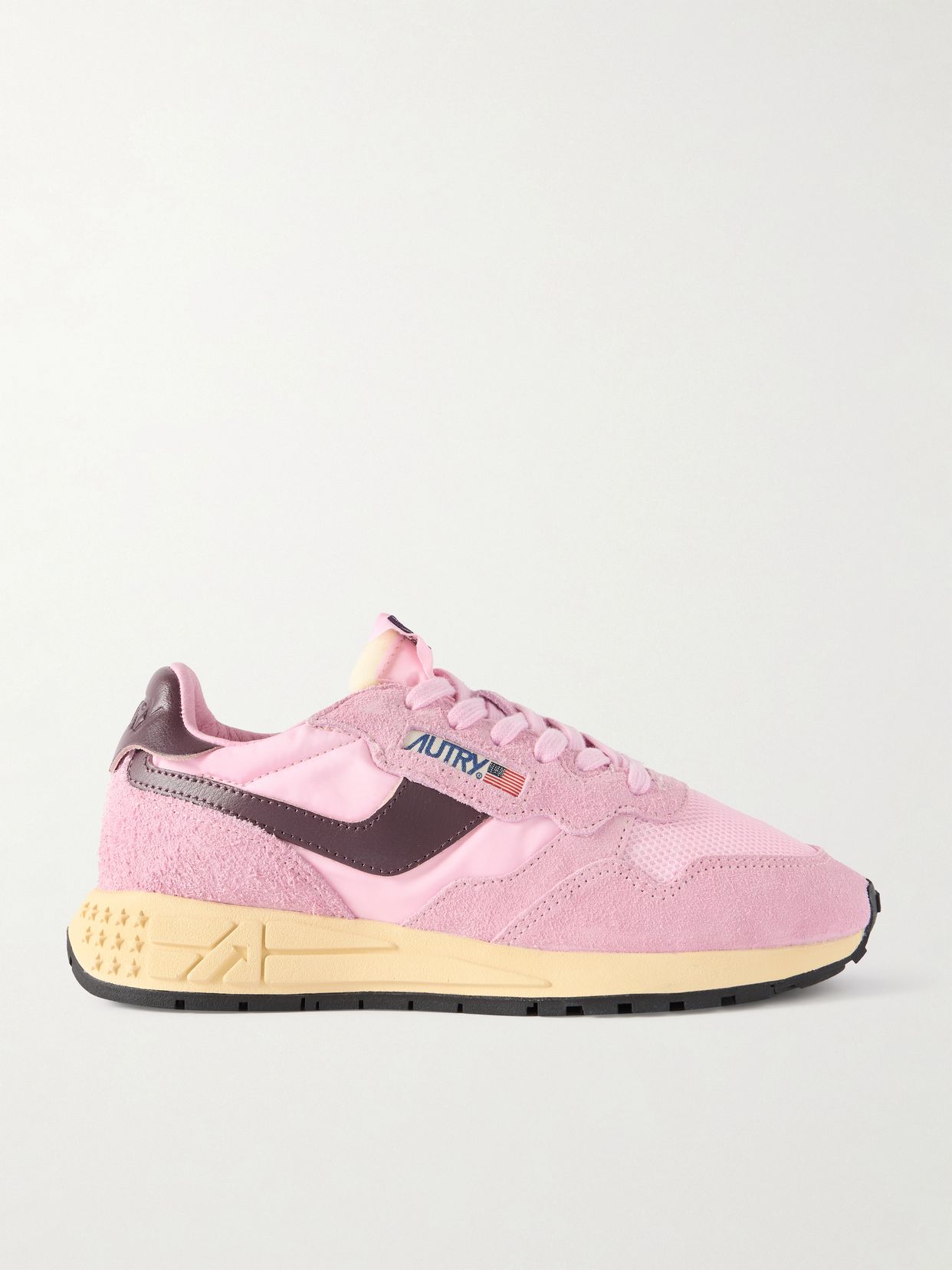 Reelwind leather-trimmed suede and shell sneakers