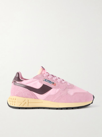 Autry Reelwind leather-trimmed suede and shell sneakers