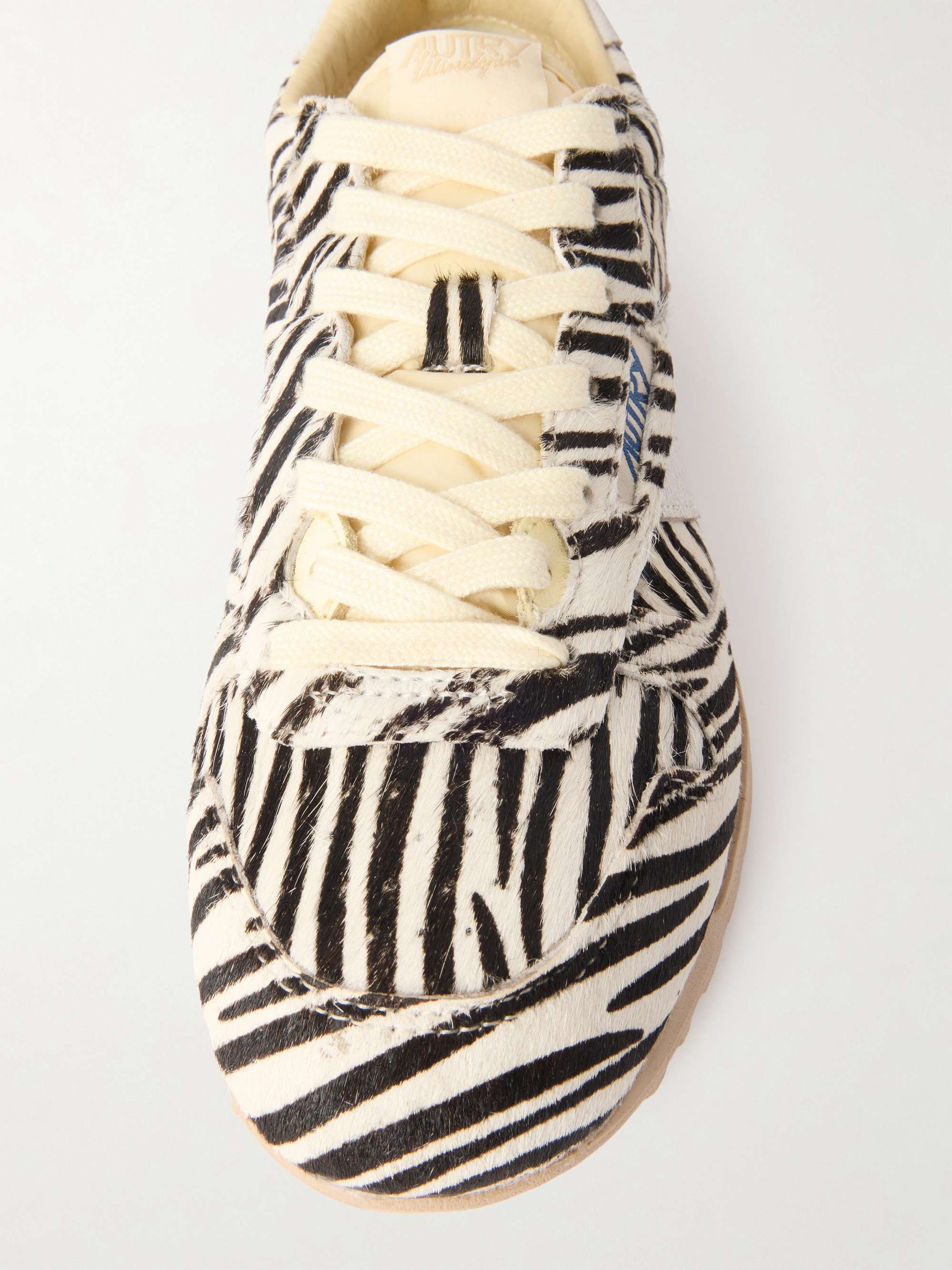 AUTRY Windspin zebra-print calf hair sneakers | NET-A-PORTER