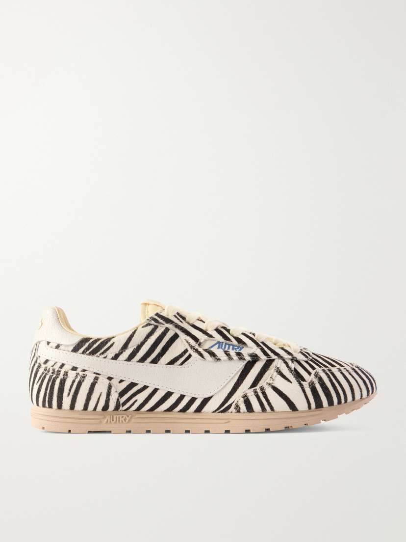 Autry Windspin Zebra-print Calf Hair Sneakers