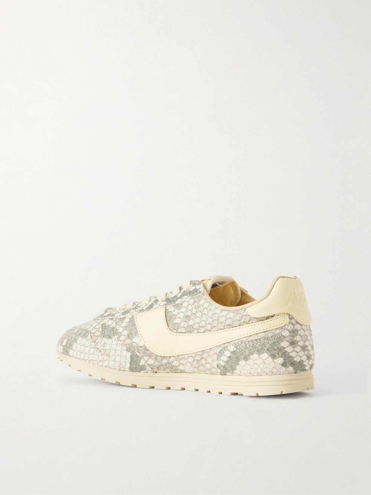 Autry White Grey Windspin Python Sneakers In Neutral