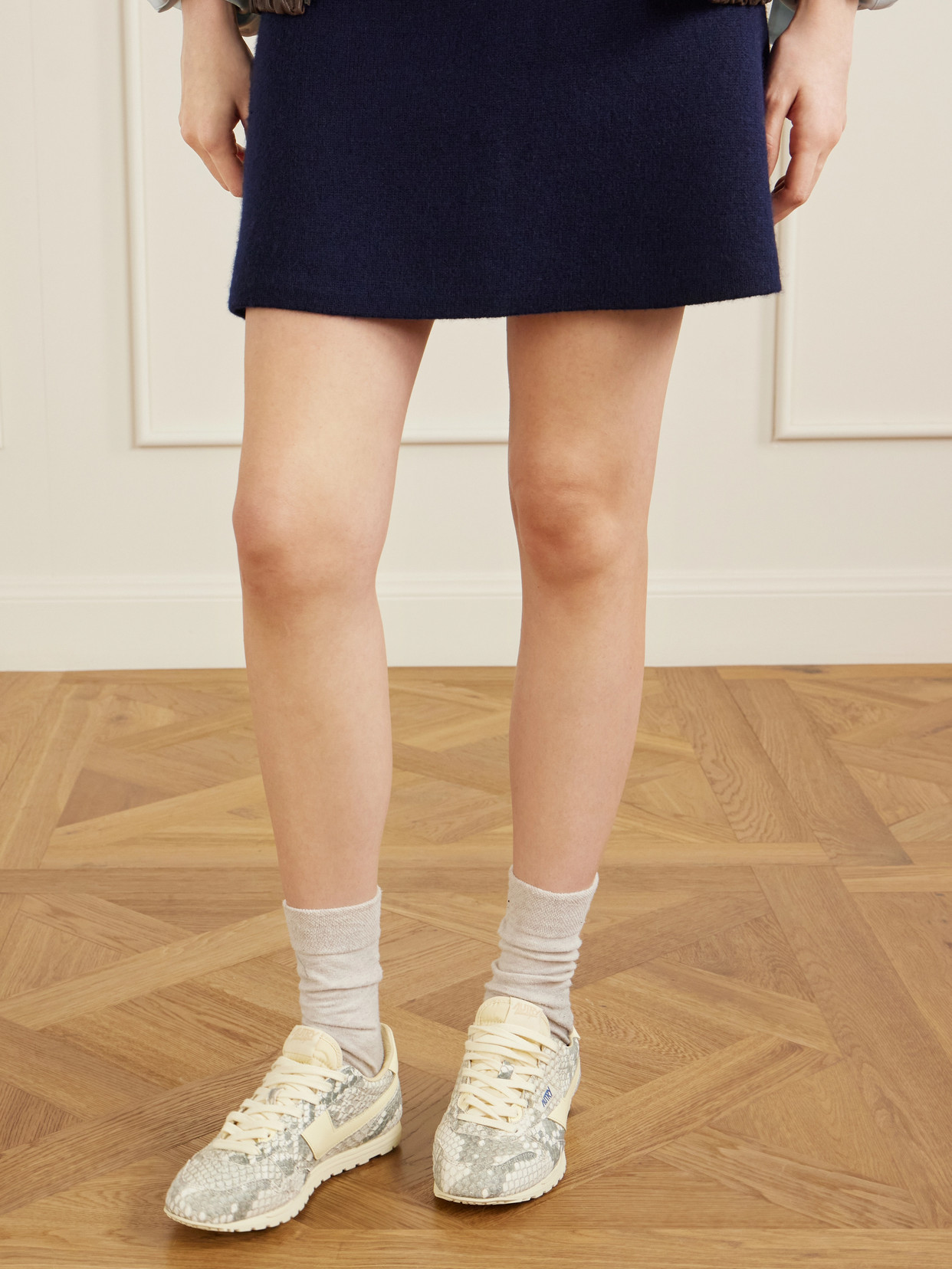 Autry White Grey Windspin Python Sneakers In Neutral