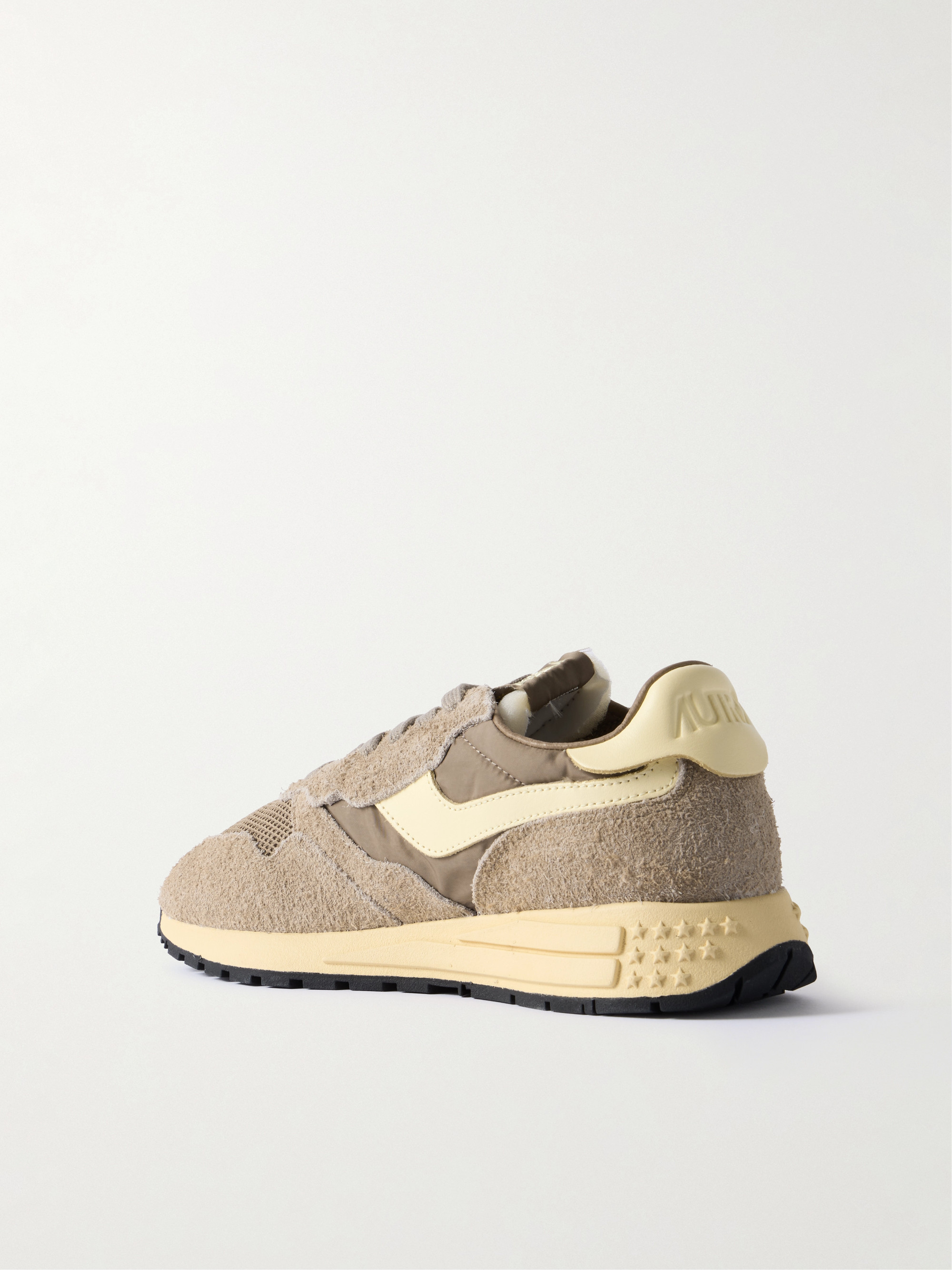 Autry Reelwind Low leather-trimmed suede, mesh and shell sneakers