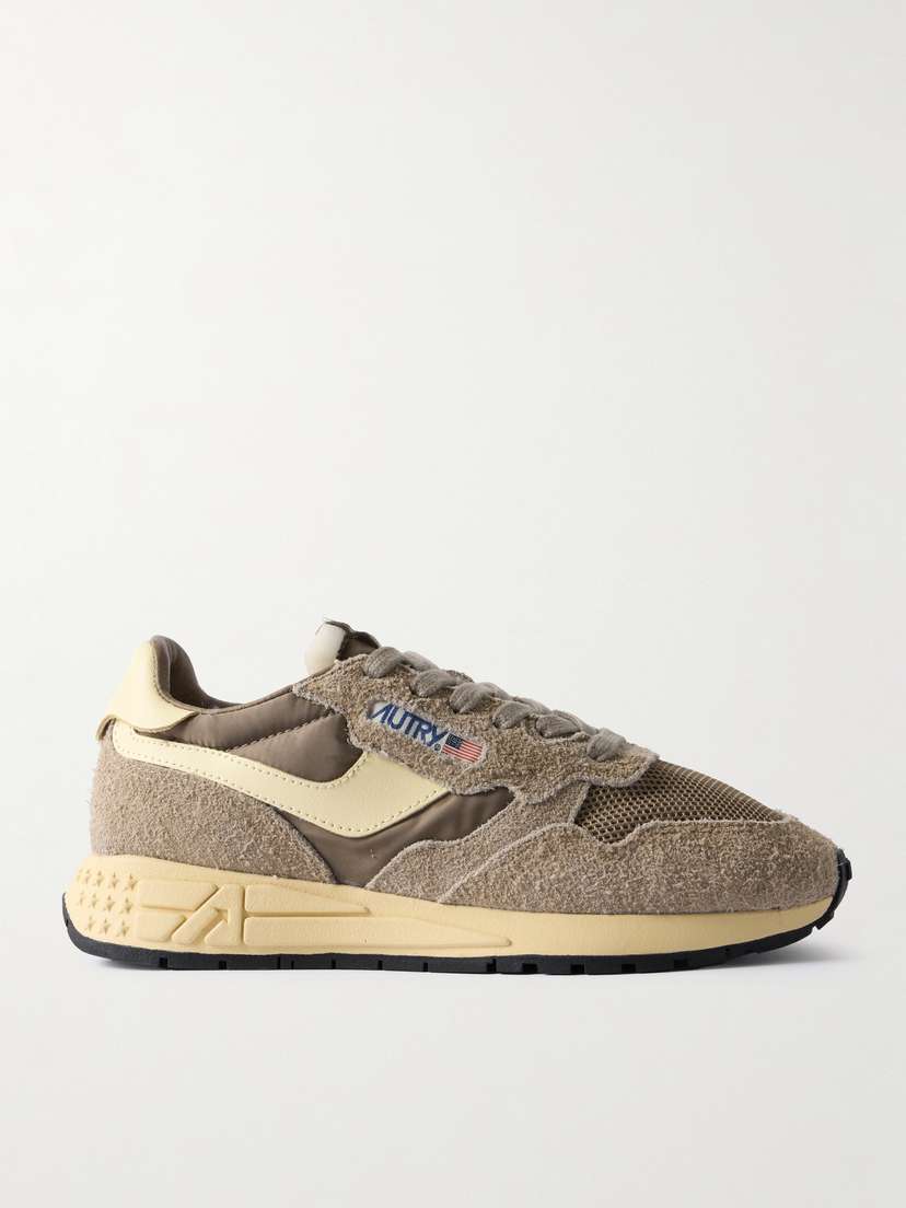 Autry Reelwind Low Leather-trimmed Suede, Mesh And Shell Sneakers
