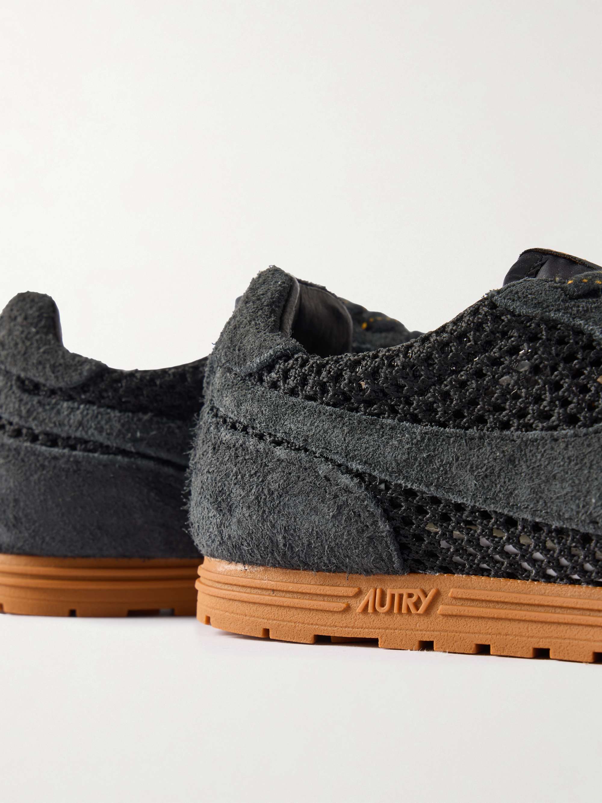 AUTRY Windspin suede-trimmed mesh sneakers | NET-A-PORTER