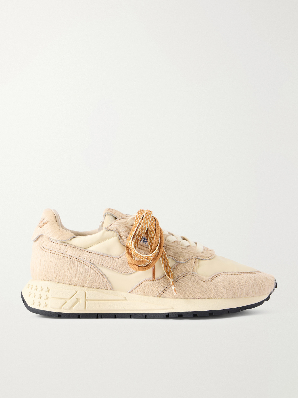 Autry Reelwind Leather-trimmed Suede And Shell Sneakers In Neutral