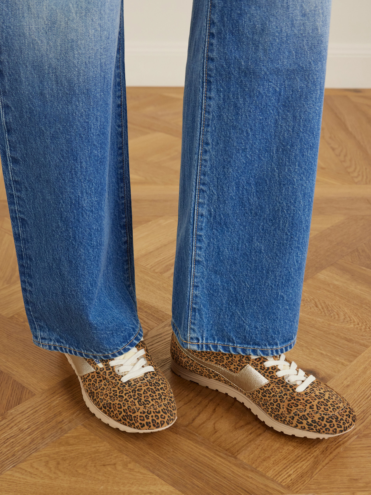 Autry Brushed Suede And Leather Sneakers With Jacquard Logo In Multi