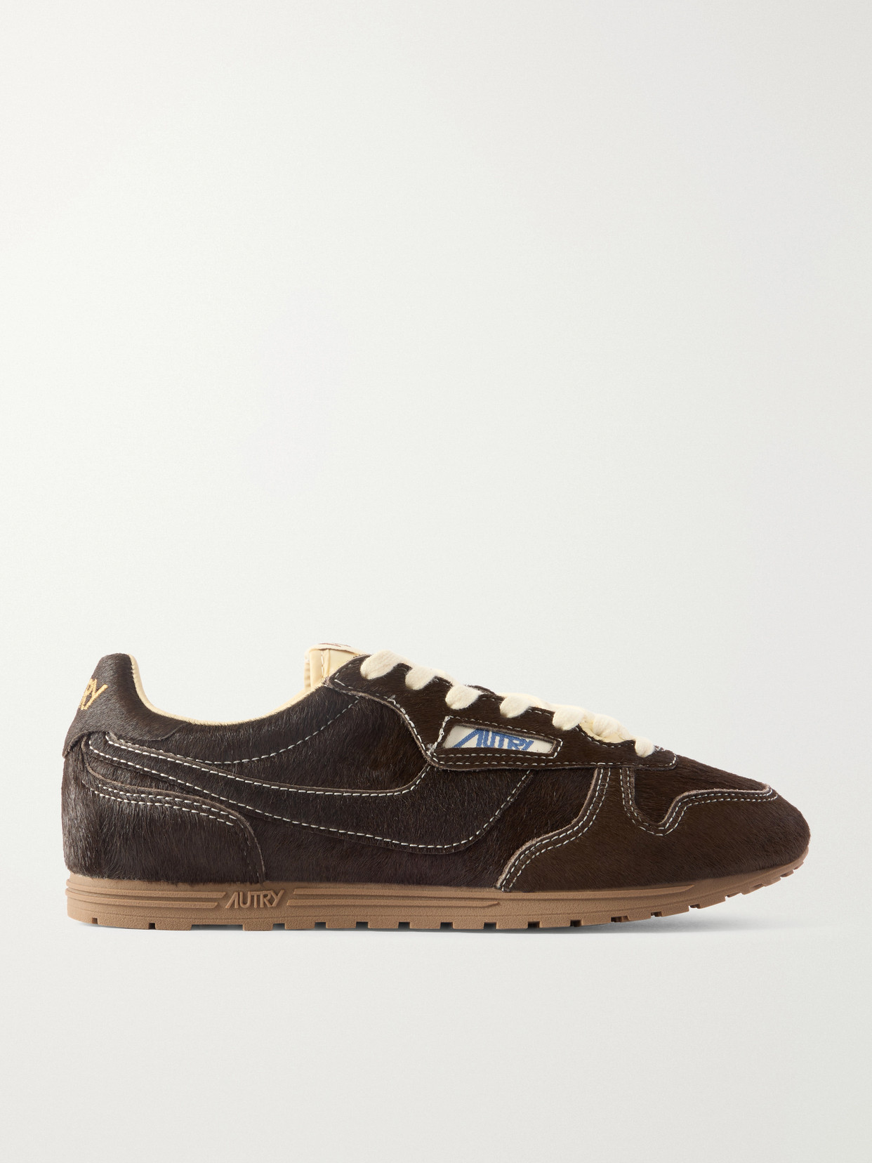 Autry Windspin Calf Hair Sneakers In Brown