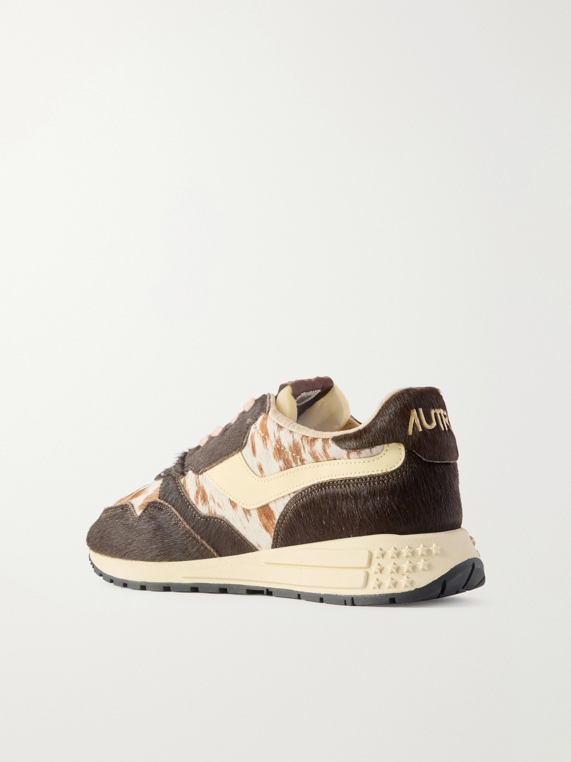 Autry Reelwind Low leather-trimmed printed calf hair sneakers thumbnail