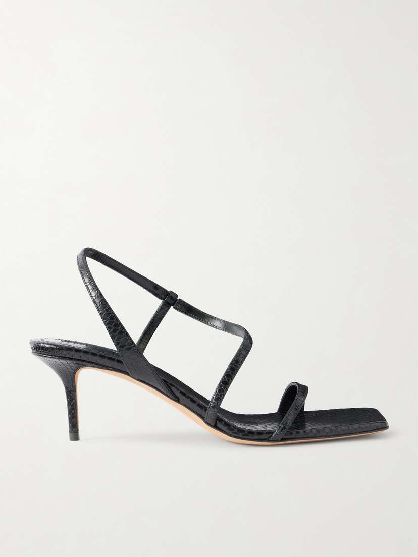 Emme Parsons Delicat Lizard-effect Leather Sandals