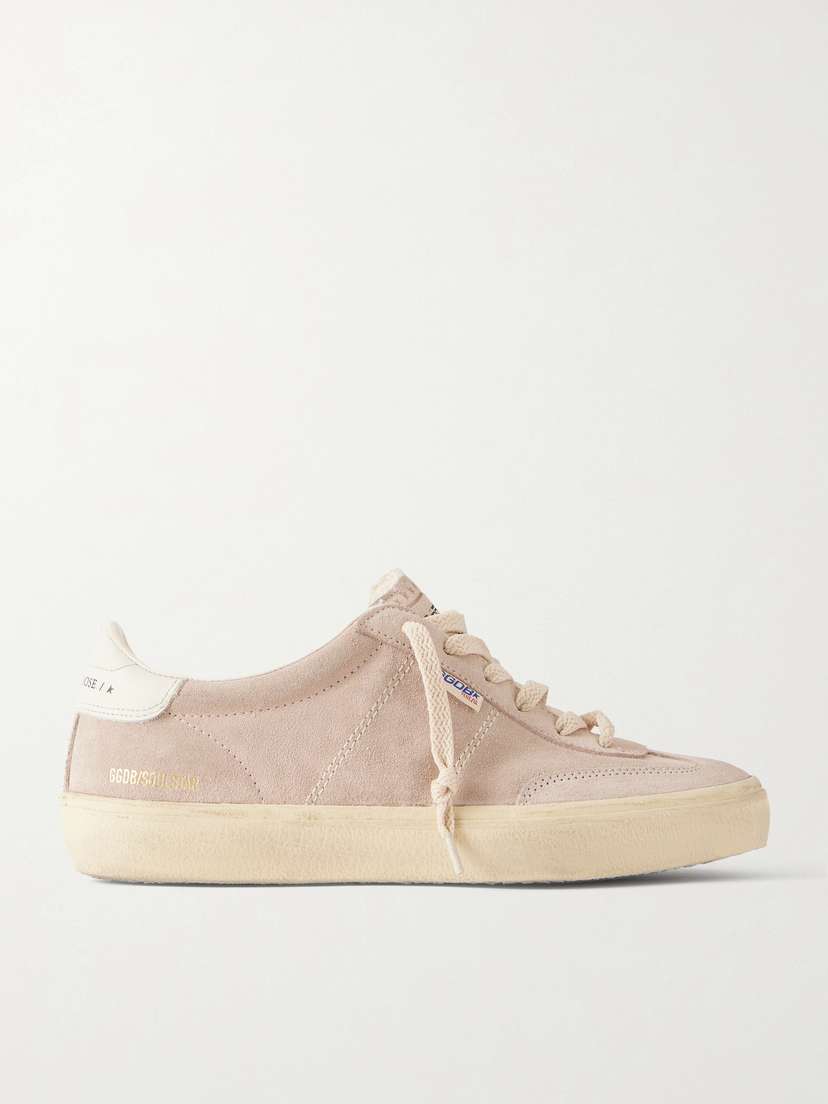 Golden Goose Soul Star Distressed Leather-trimmed Suede Sneakers
