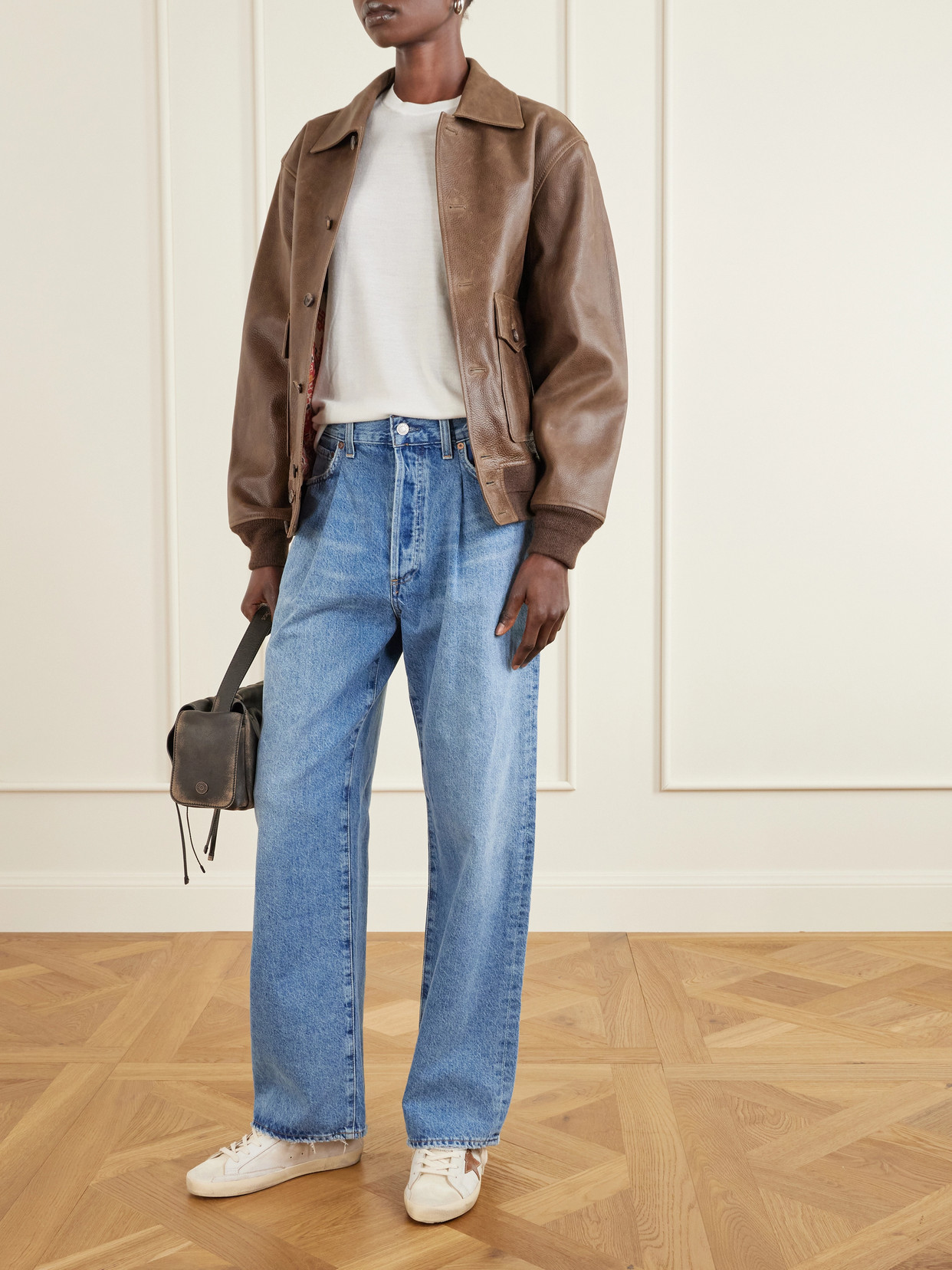 Golden Goose Super Star Calf Hair And Suede-trimmed Distressed Leather Sneakers In White