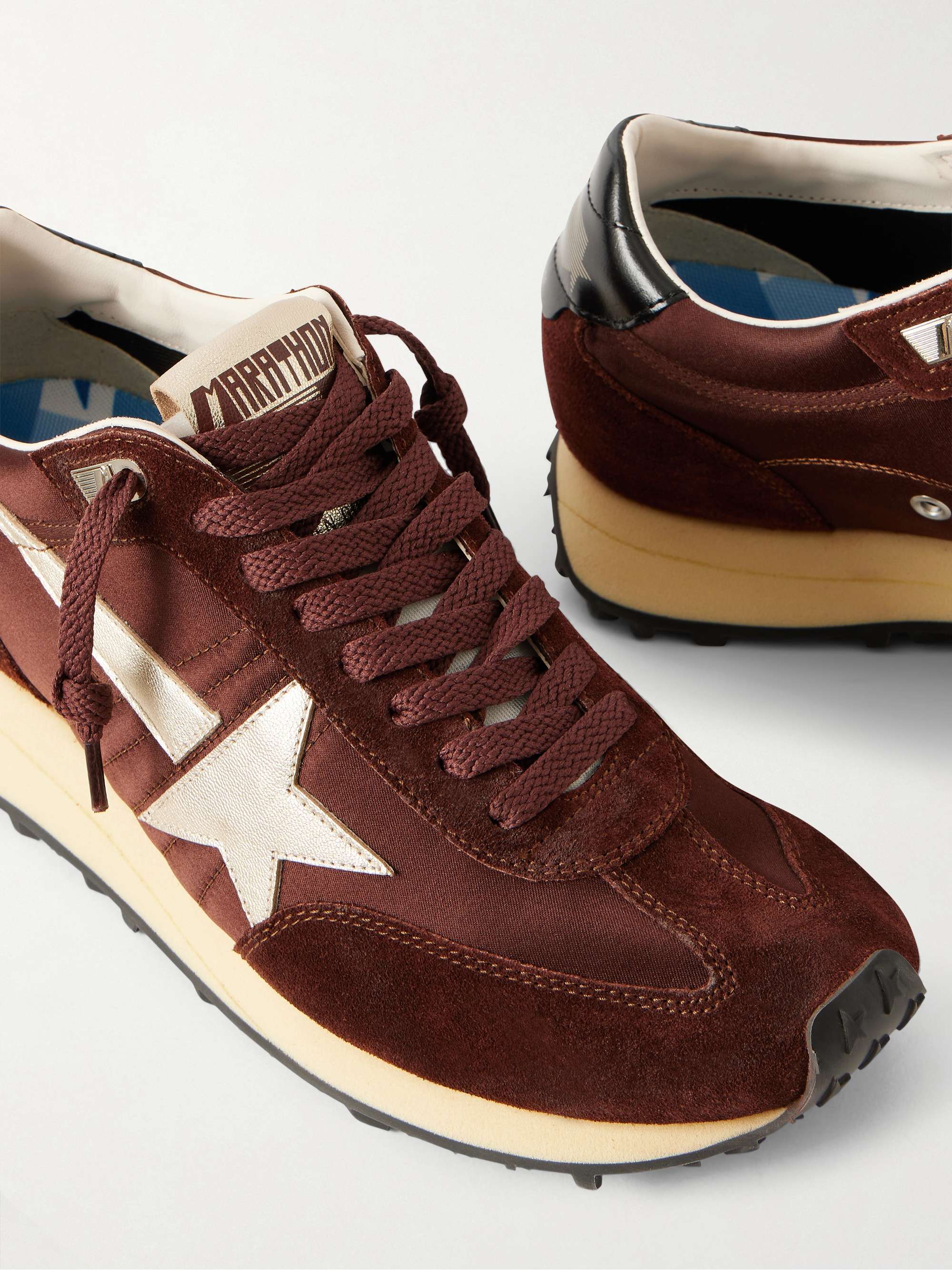 GOLDEN GOOSE Running Marathon satin and suede sneaker | NET  display picture 2