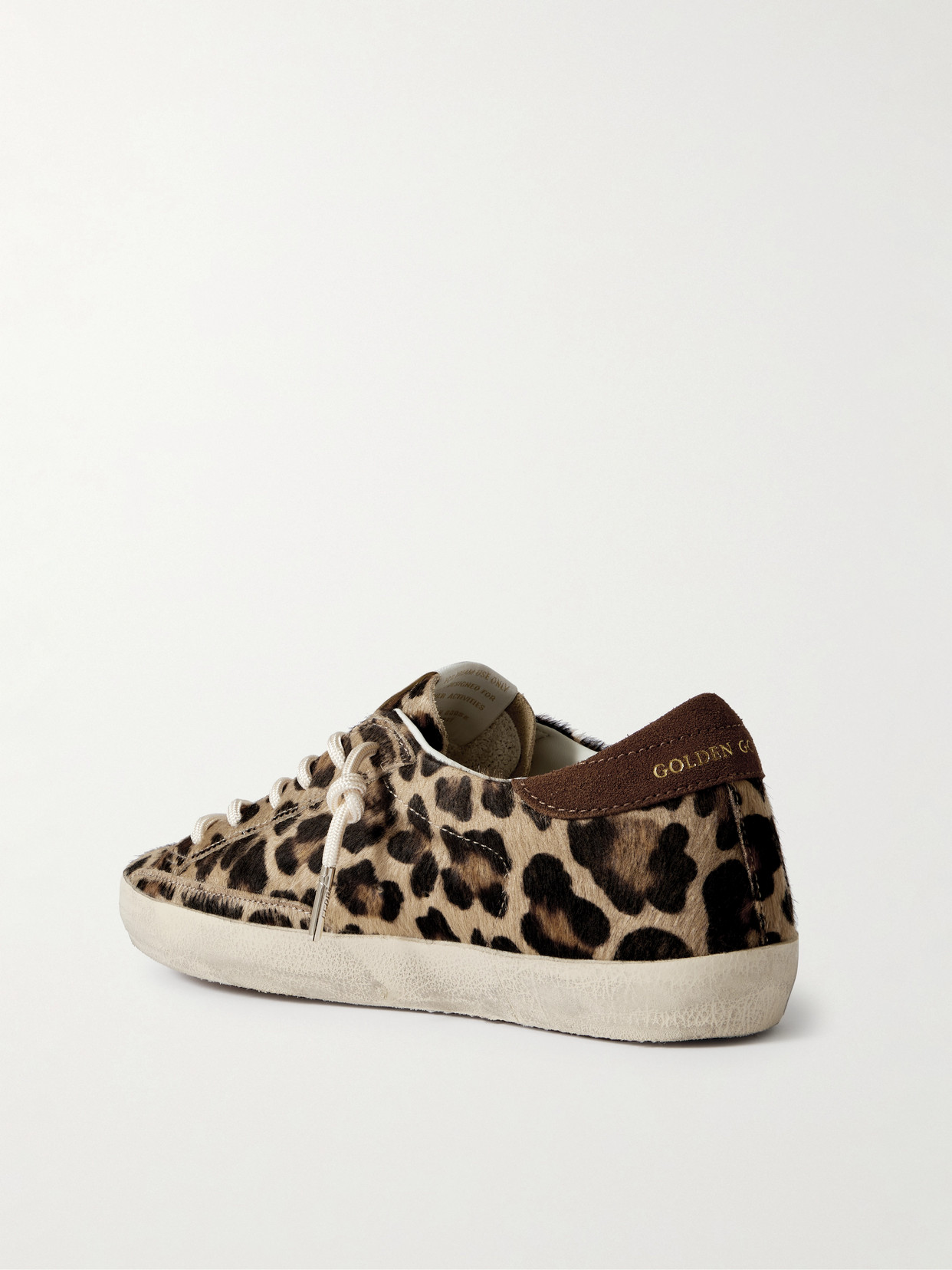 Golden Goose Super-star Distressed Leather And Suede-trimmed Leopard-print Calf Hair Sneakers In Multi