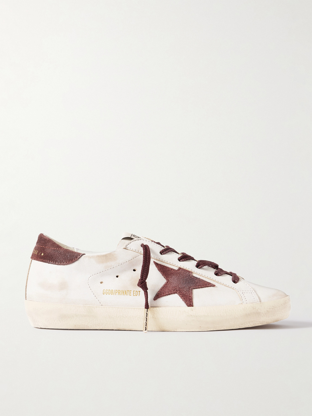 Golden Goose Super-star Distressed Suede-trimmed Leather Sneakers In Animal Print