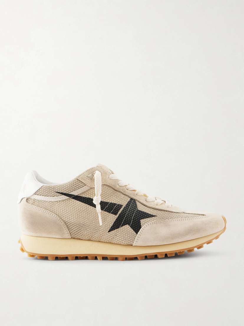Golden Goose Running Marathon Suede And Leather-trimmed Mesh Sneakers