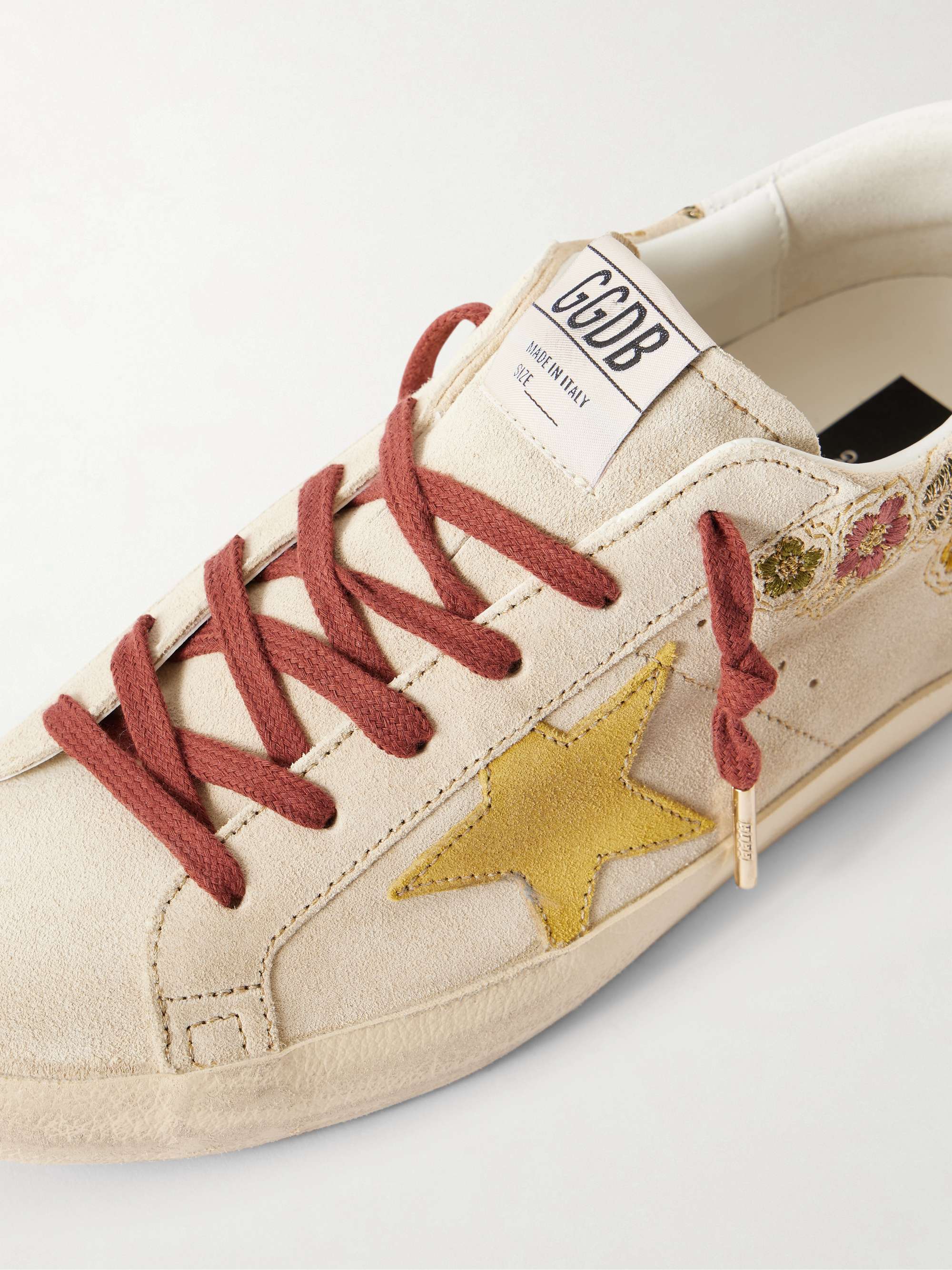 GOLDEN GOOSE Super-star suede embroidered low-top sneakers | NET-A GOLDEN GOOSE Super-star suede embroidered low-top sneakers | NET-A