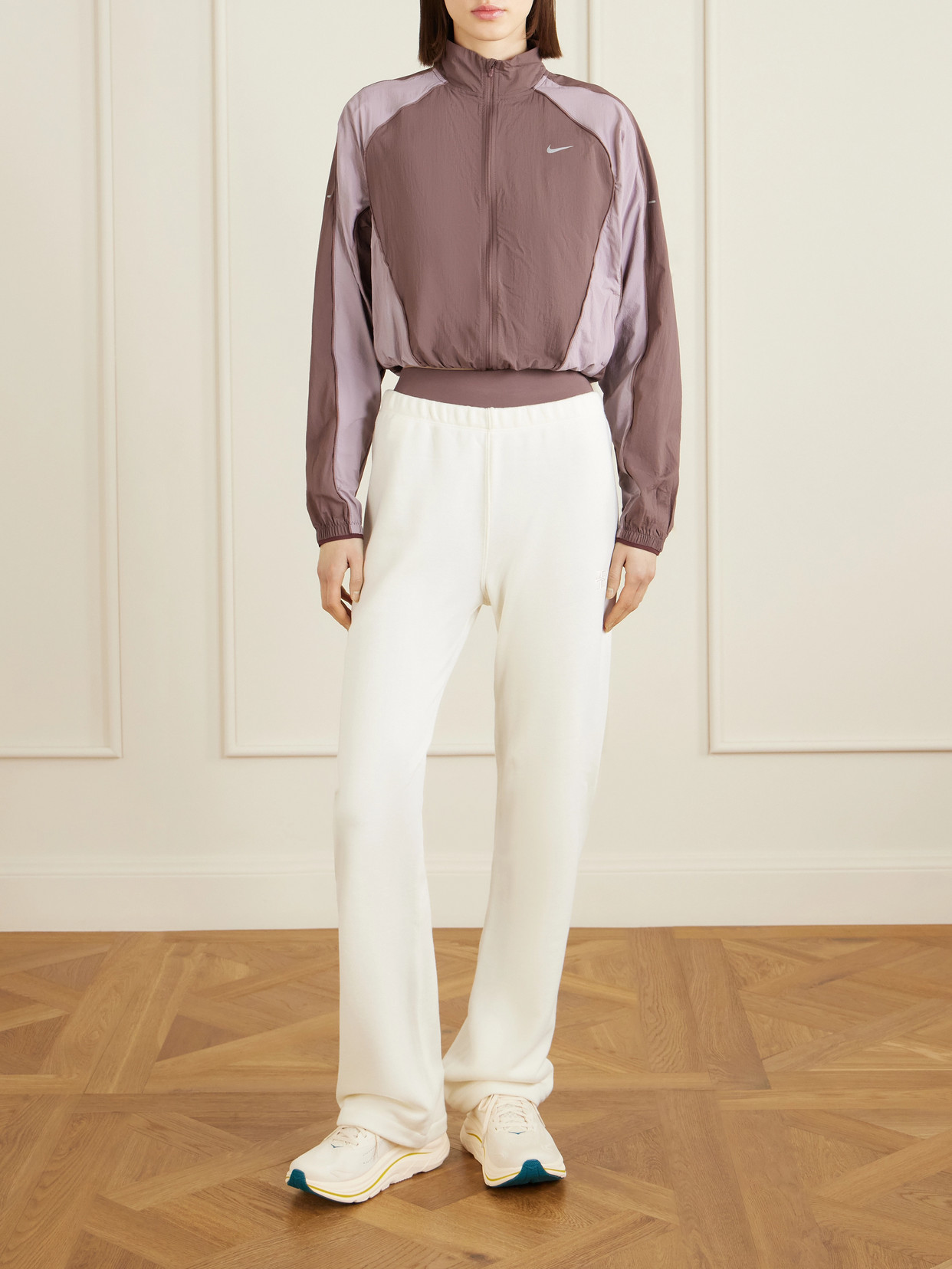 Hoka Clifton 10 Rubber-trimmed Jacquard-mesh Sneakers In Neutral