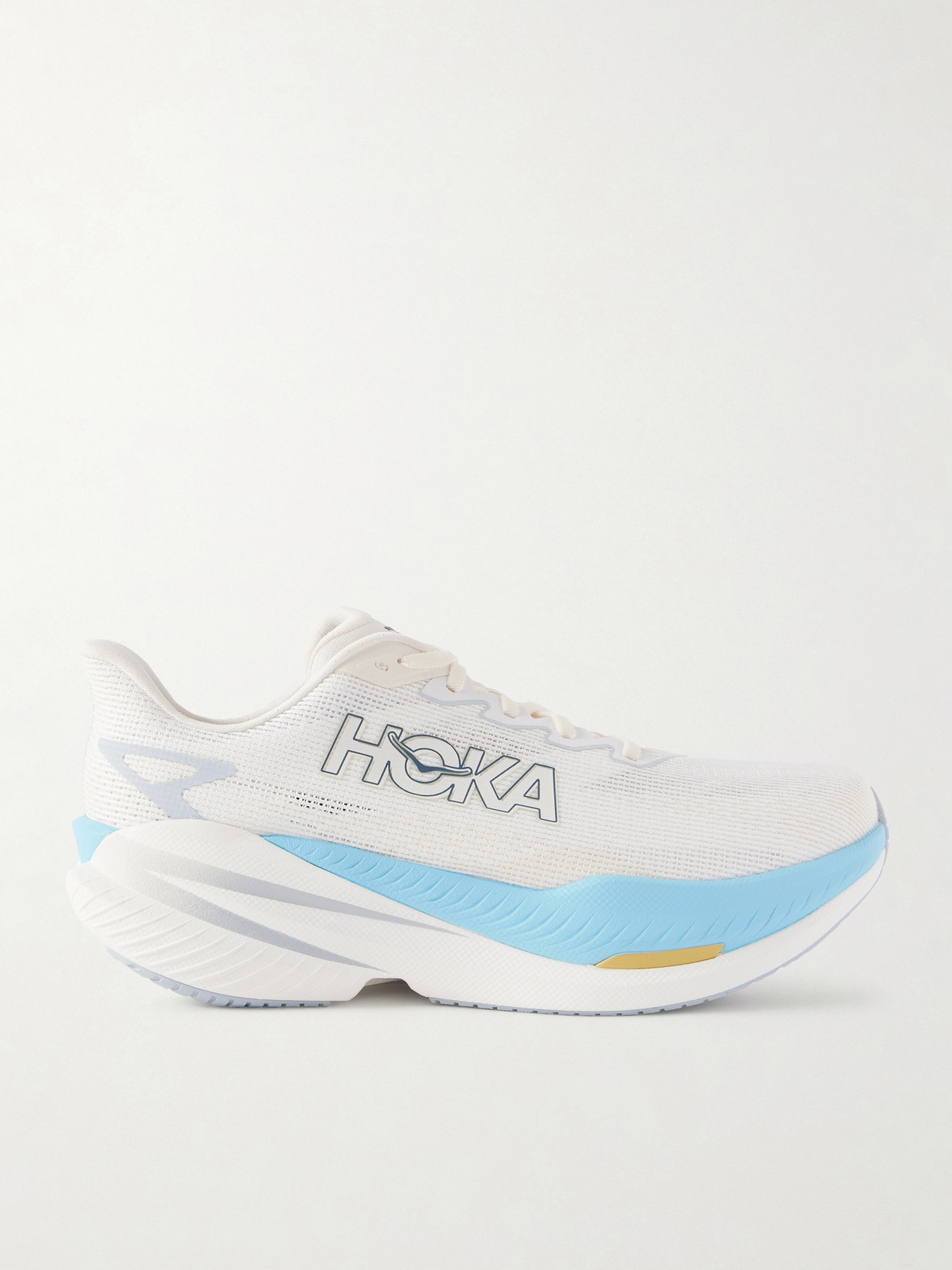 Hoka Mach X 3 Rubber-trimmed Mesh Sneakers In White