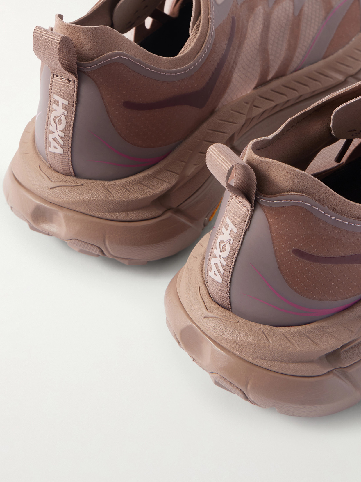 Hoka U Mafate Speed 4 Lite Rubber-trimmed Mesh Sneakers In Pink