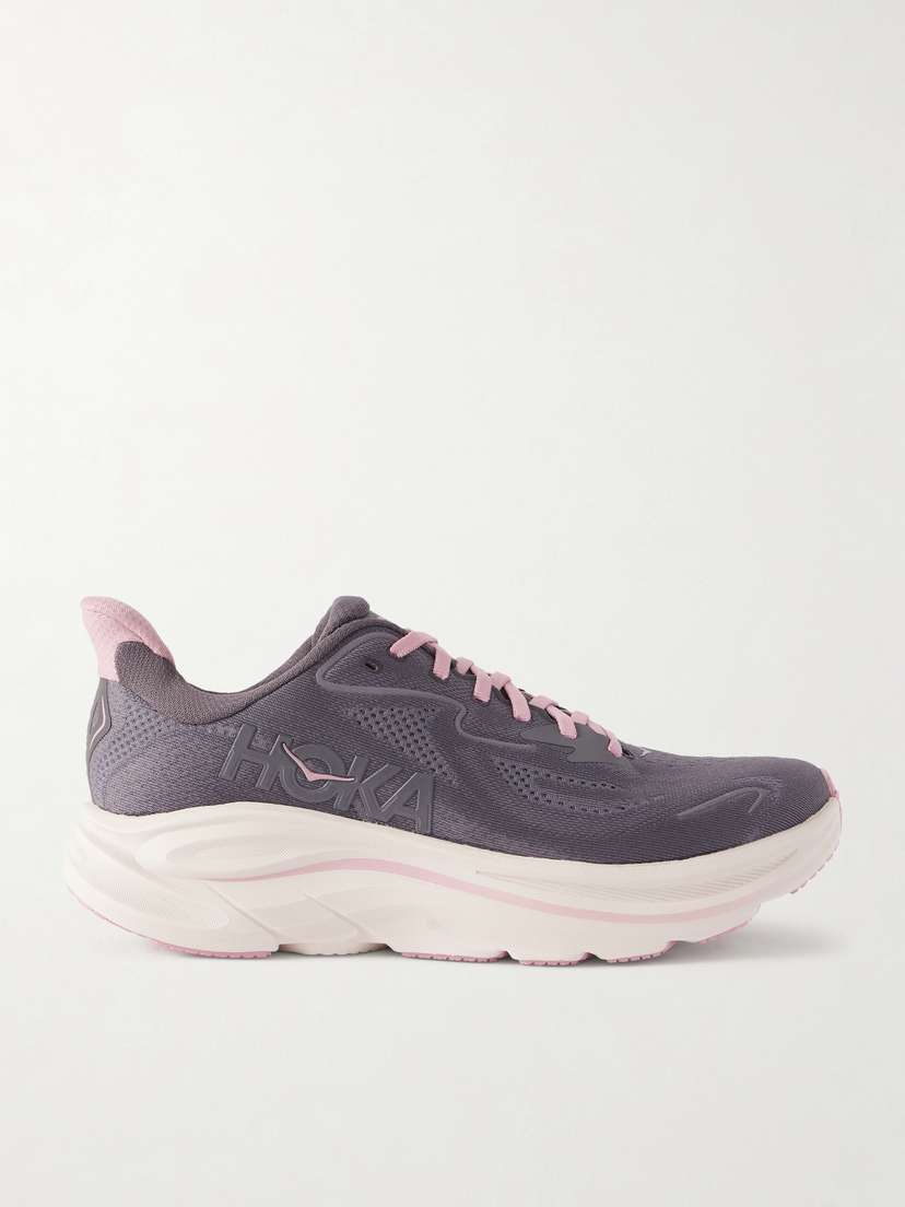 Hoka Clifton 10 Rubber-trimmed Jacquard-mesh Sneakers