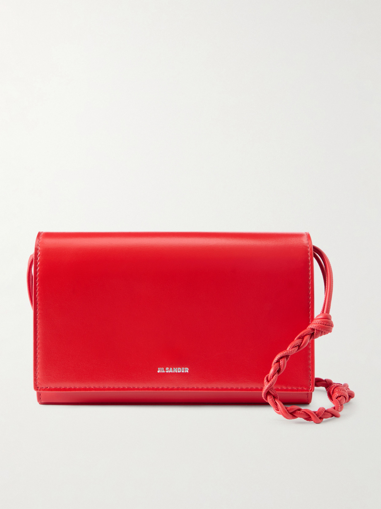 Jil Sander Tangle Leather Shoulder Bag In Red