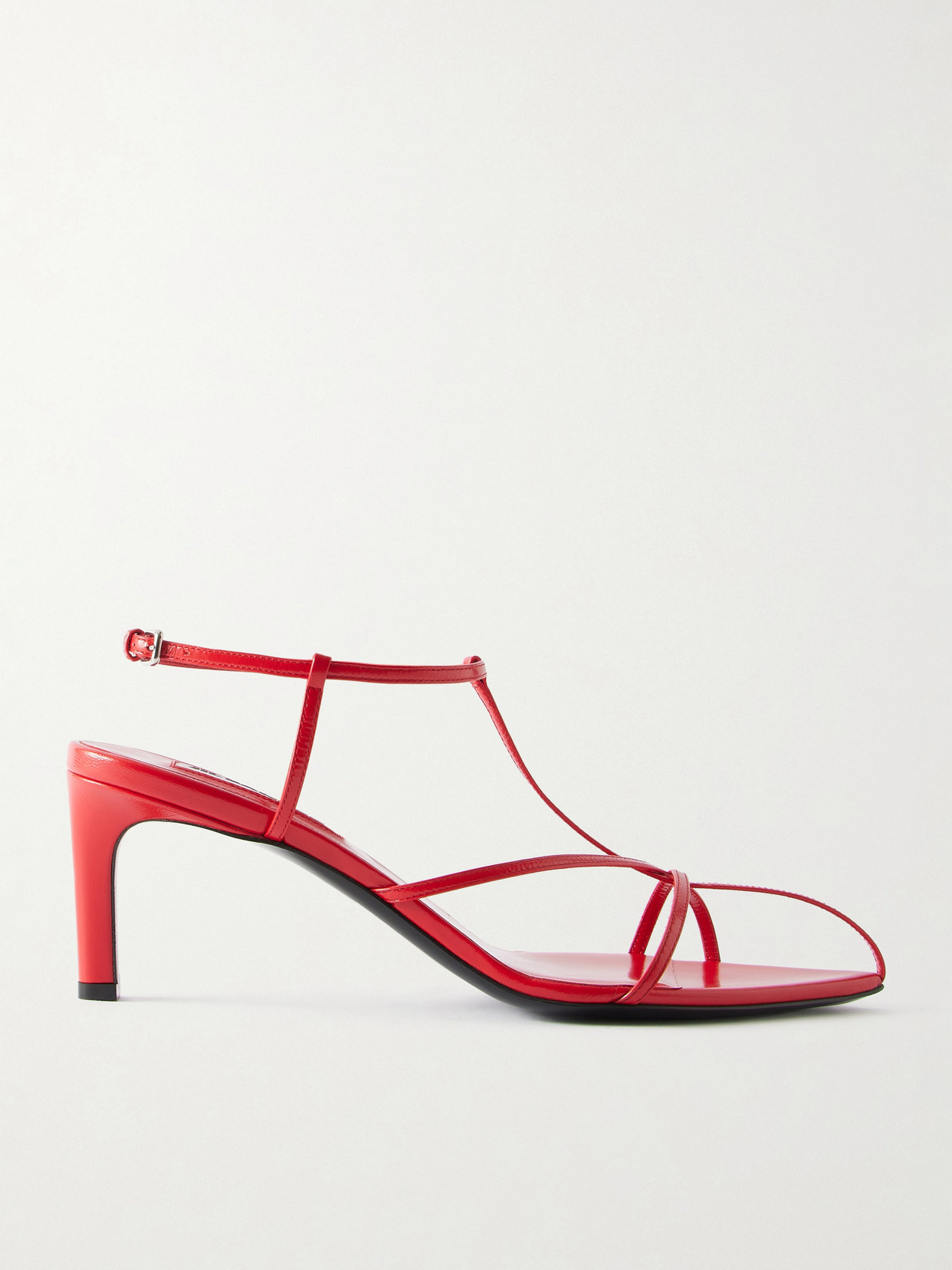 Jil Sander Leather Sandals In Red