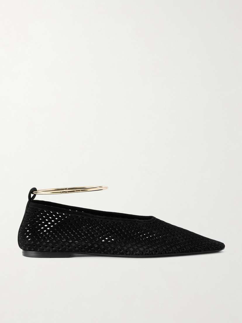 Jil Sander Ballerina Laser-cut Suede Flats