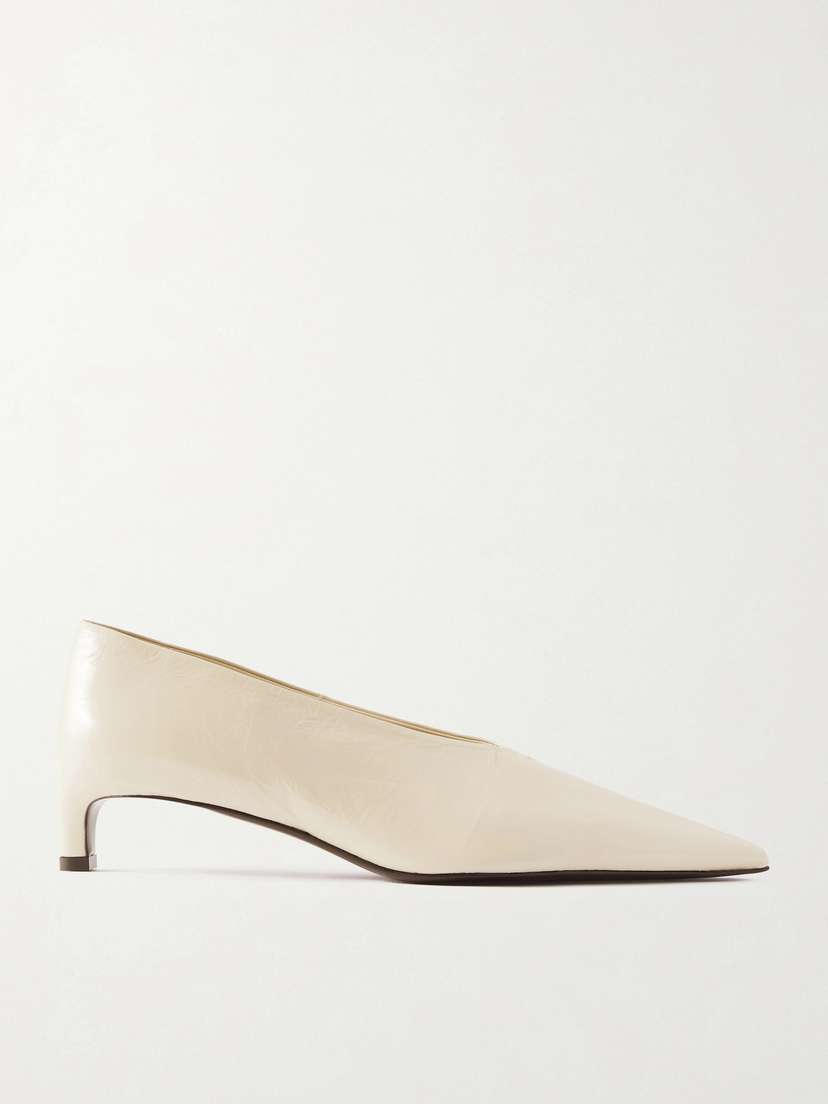 Jil Sander Crinkled Patent-leather Pumps