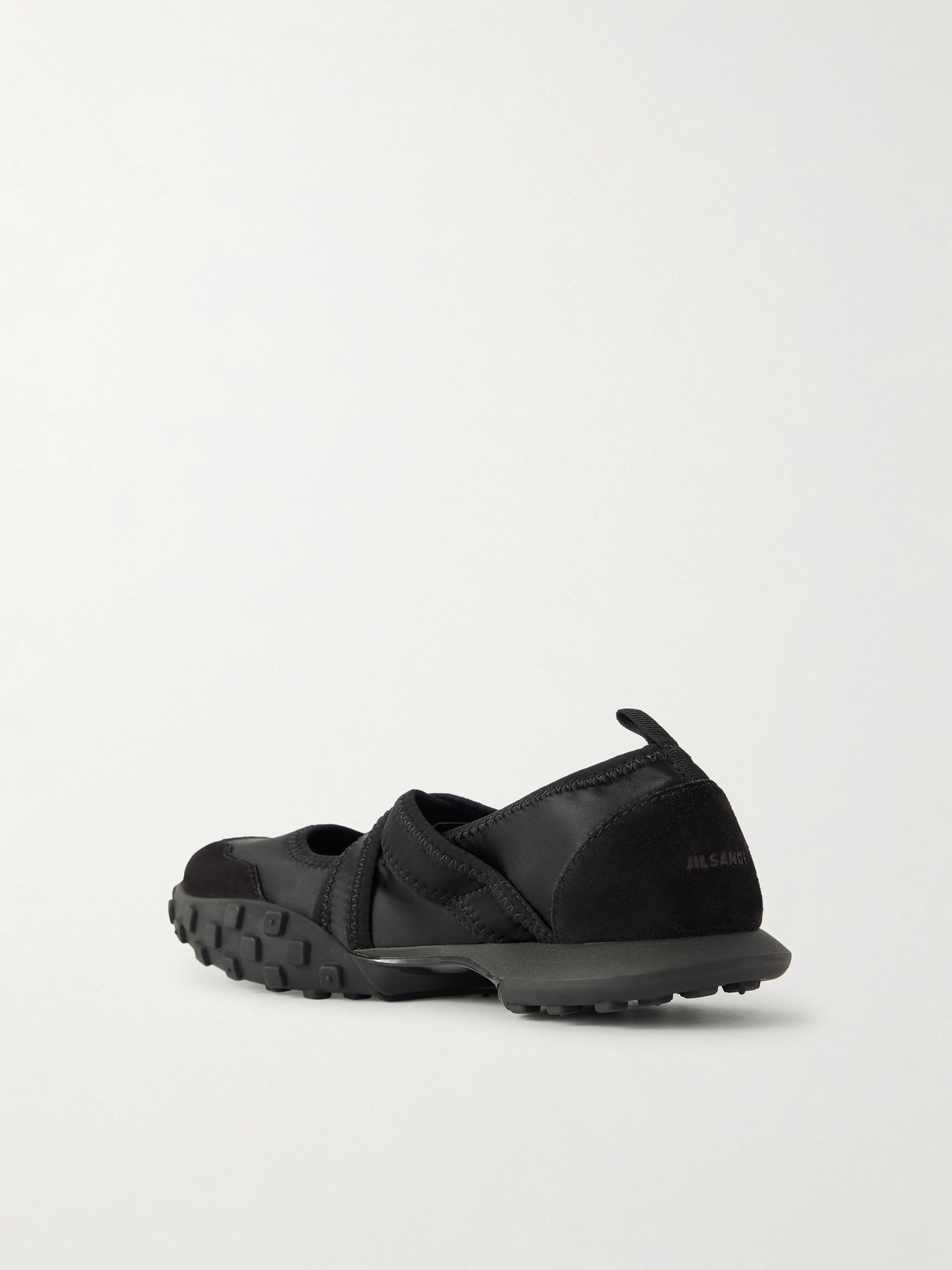 Suede-Trimmed Satin Sneakers