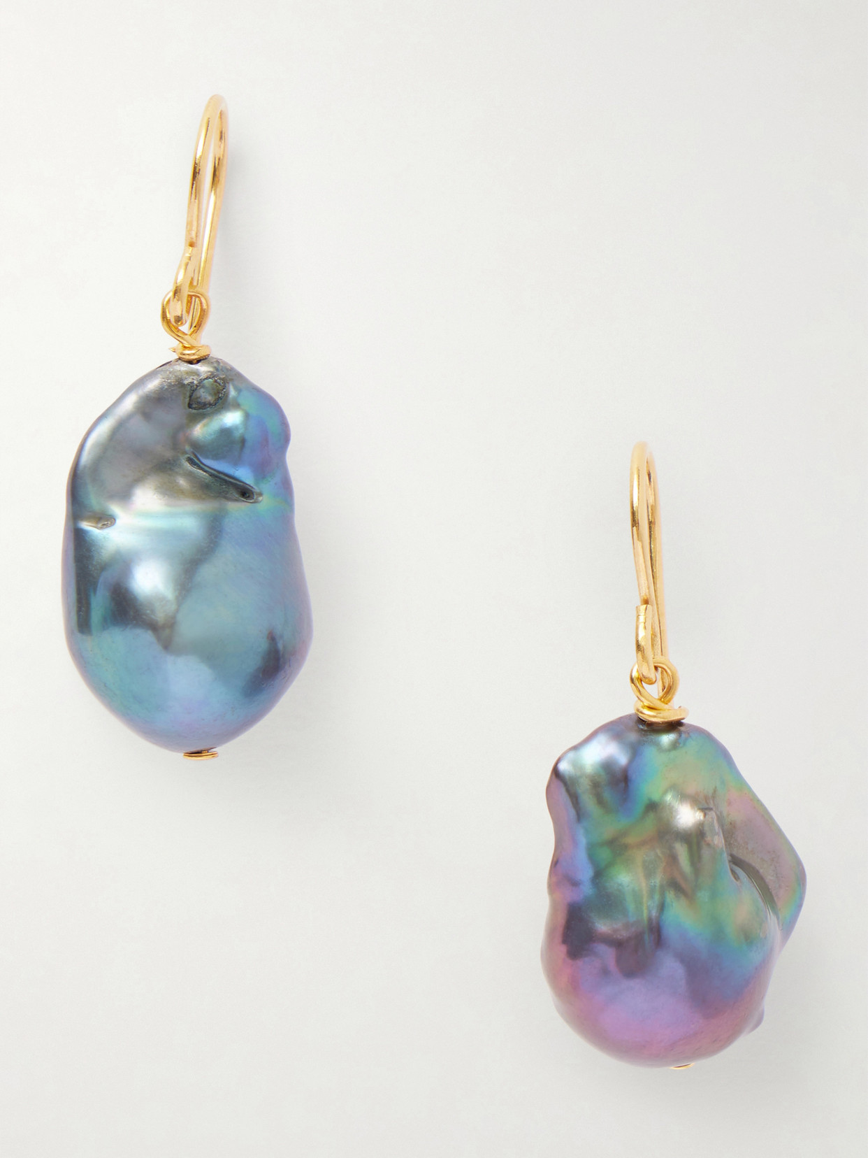 Jil Sander Grainy Gold-tone And Mother-of-pearl Earrings