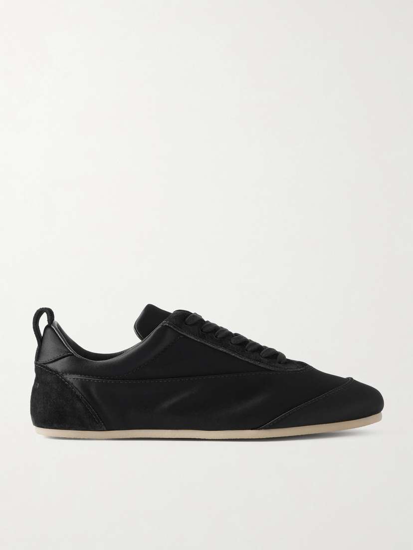 Jil Sander Suede-trimmed Satin Sneakers