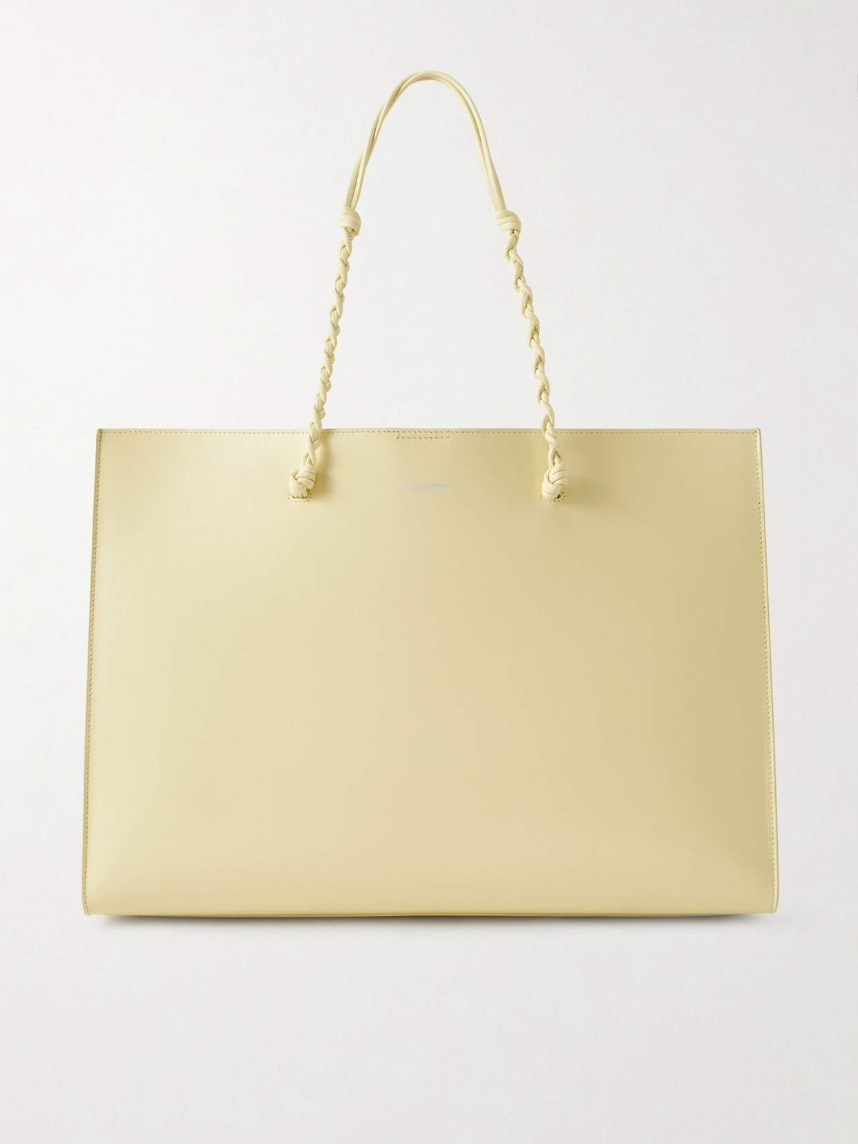 Jil Sander Tangle Large Leather Tote In Yellow